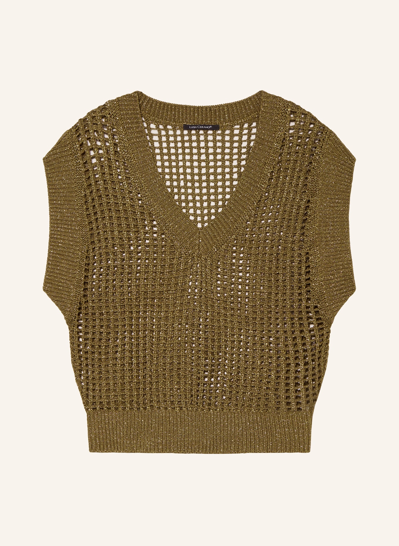 LUISA CERANO Sweater vest with glitter thread, Color: BROWN (Image 1)