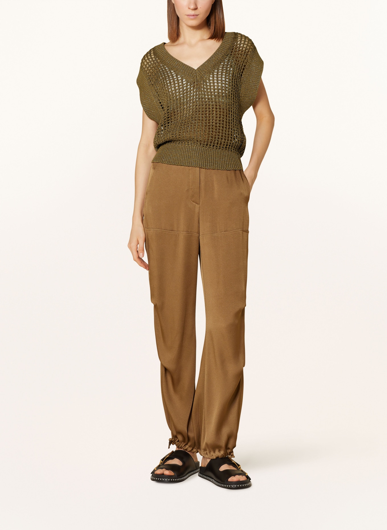 LUISA CERANO Sweater vest with glitter thread, Color: BROWN (Image 2)