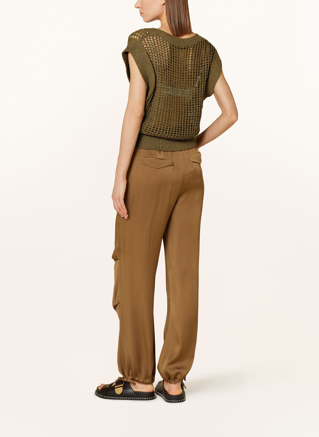 LUISA CERANO Sweater vest with glitter thread, Color: BROWN (Image 3)