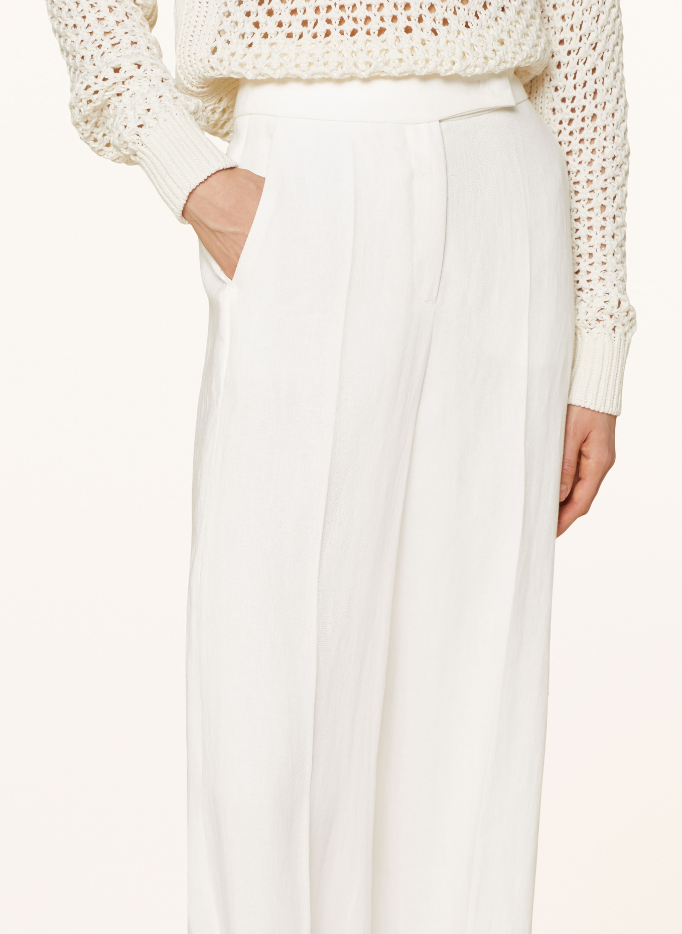 LUISA CERANO Wide leg trousers made of linen, Color: WHITE (Image 5)