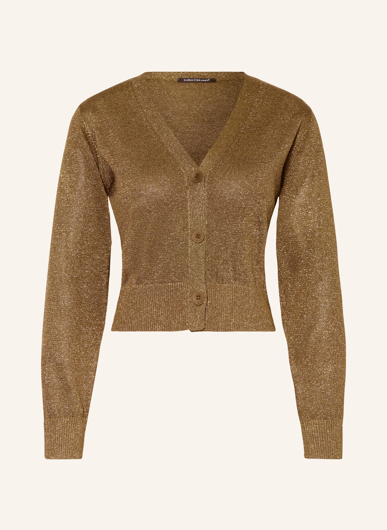 LUISA CERANO Cardigan with glitter thread, Color: GOLD (Image 1)