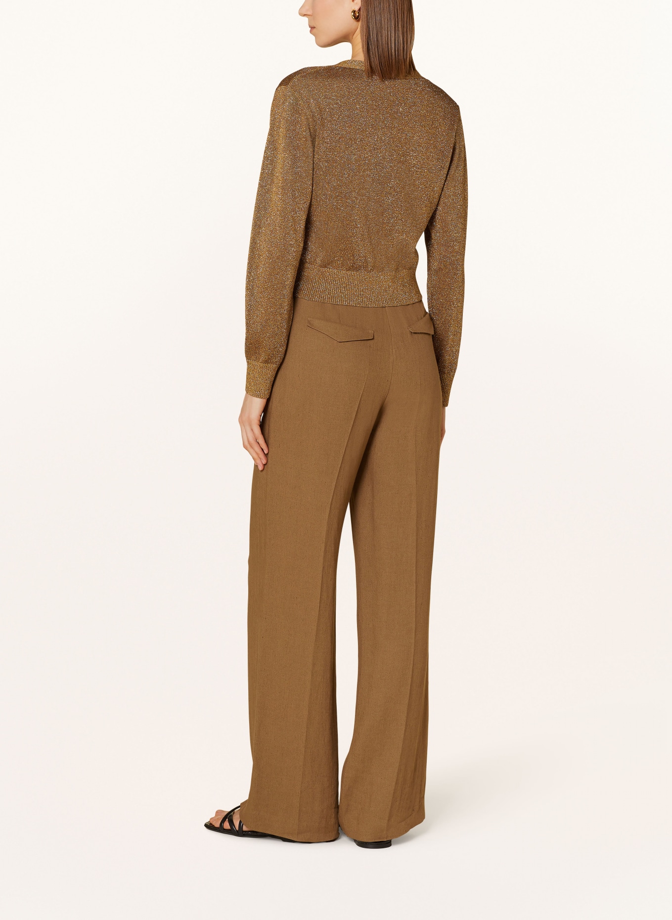 LUISA CERANO Cardigan with glitter thread, Color: GOLD (Image 3)