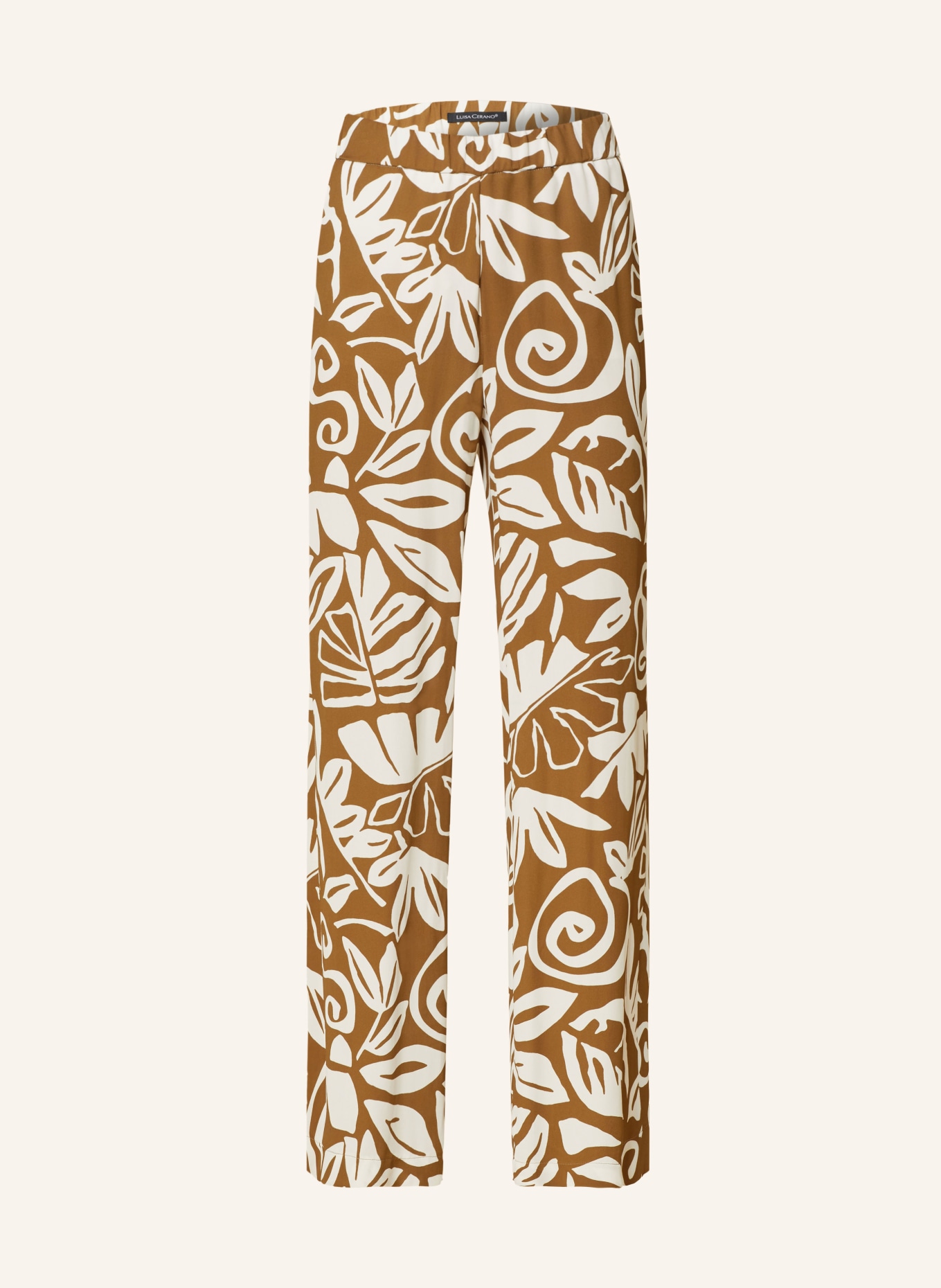 LUISA CERANO Wide leg trousers, Color: KHAKI/ WHITE (Image 1)