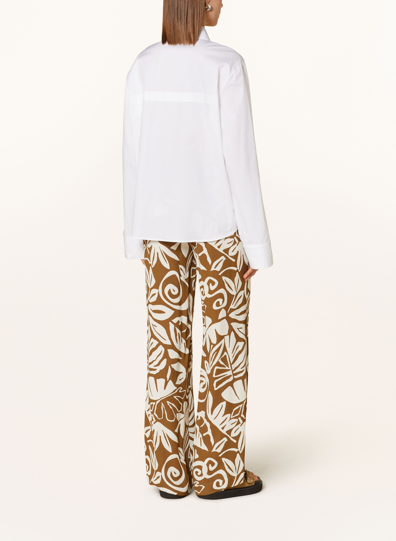LUISA CERANO Wide leg trousers, Color: KHAKI/ WHITE (Image 3)