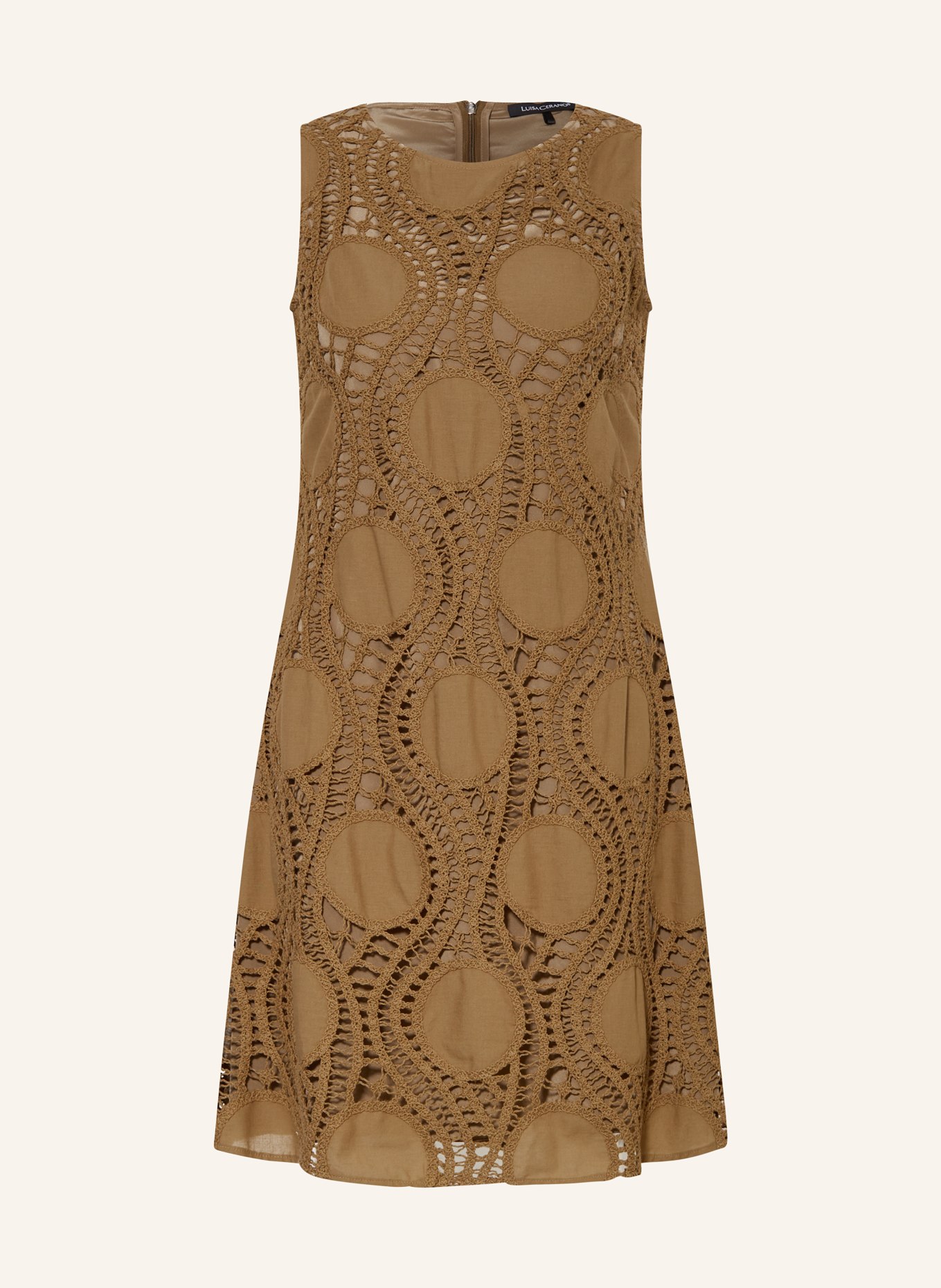 LUISA CERANO Dress with broderie anglaise, Color: OLIVE (Image 1)