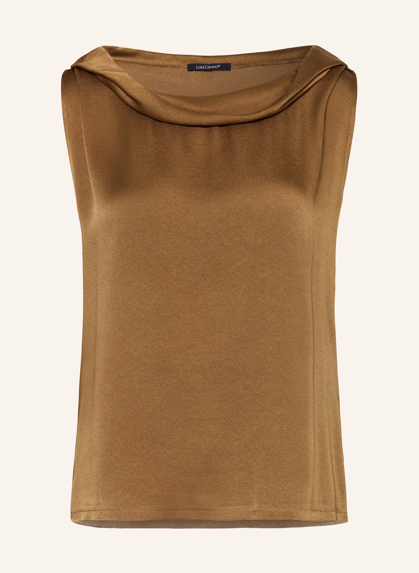 LUISA CERANO Blouse top in satin, Color: KHAKI (Image 1)