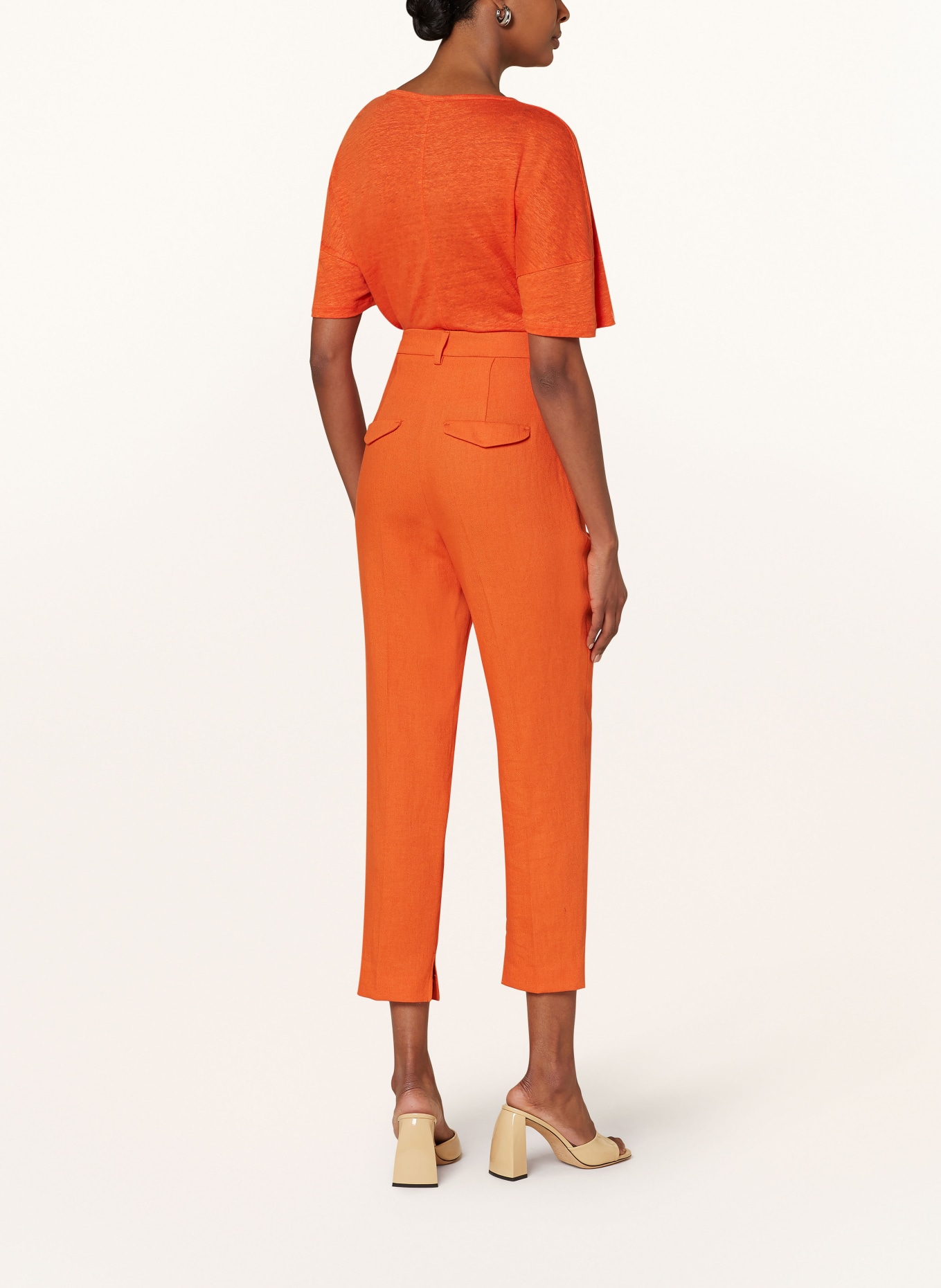 LUISA CERANO Trousers with linen, Color: ORANGE (Image 3)