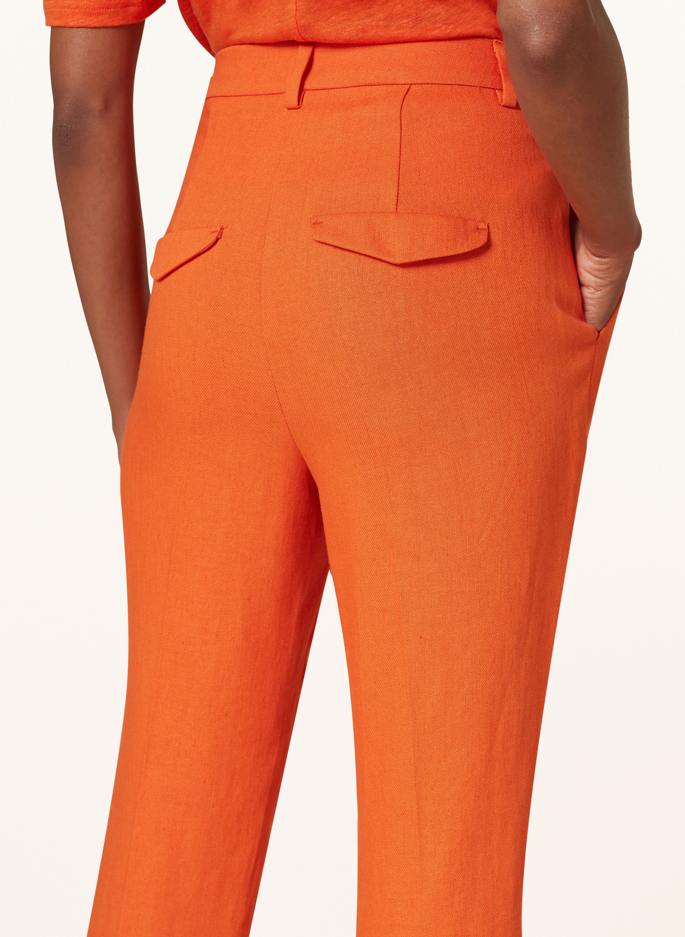 LUISA CERANO Spodnie z lnem, Kolor: POMARAŃCZOWY (Obrazek 4)