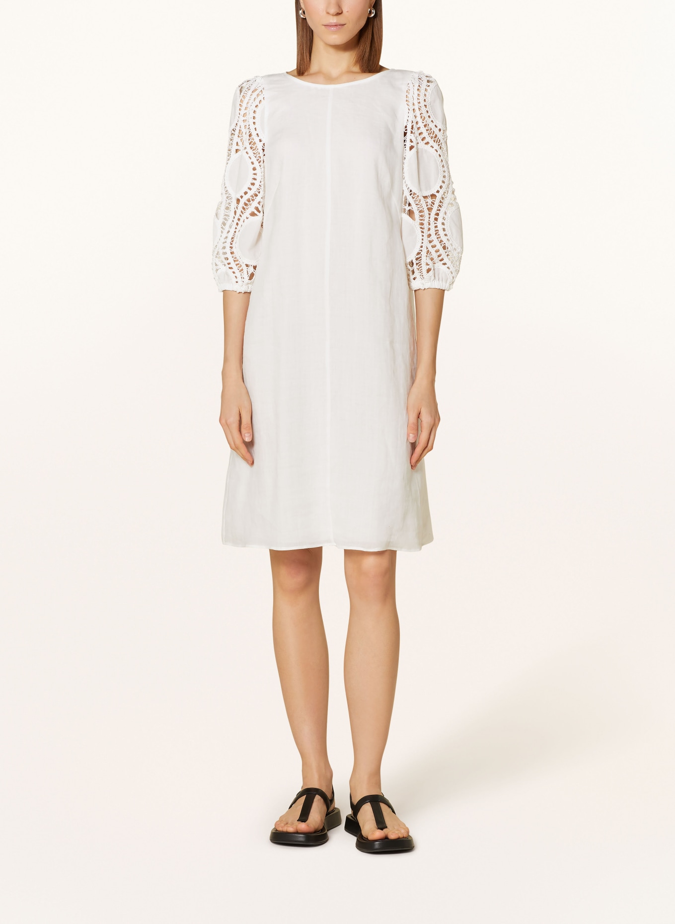 LUISA CERANO Dress with 3/4 sleeves, Color: WHITE (Image 2)
