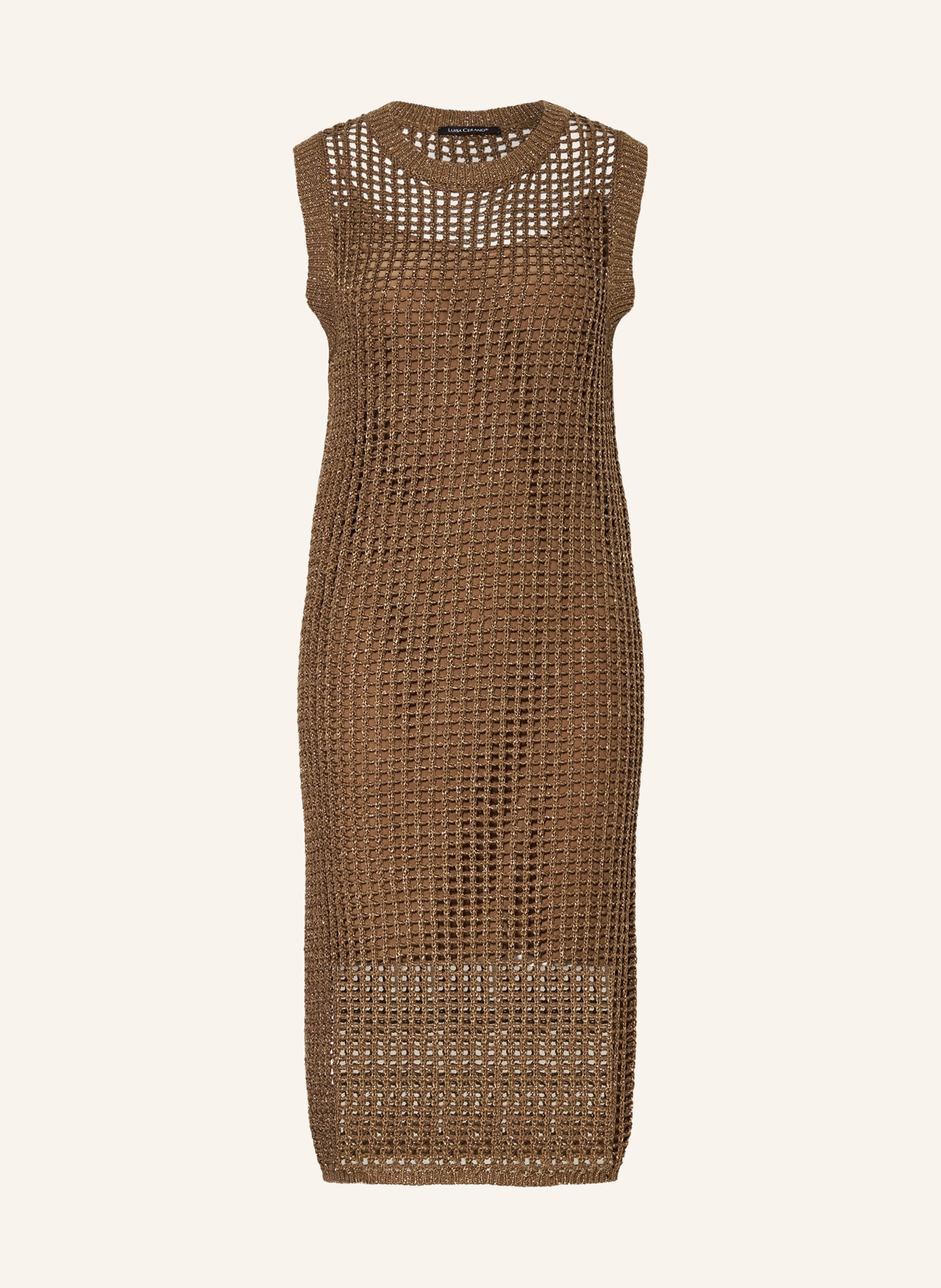 LUISA CERANO Knit dress with glitter thread, Color: OLIVE (Image 1)
