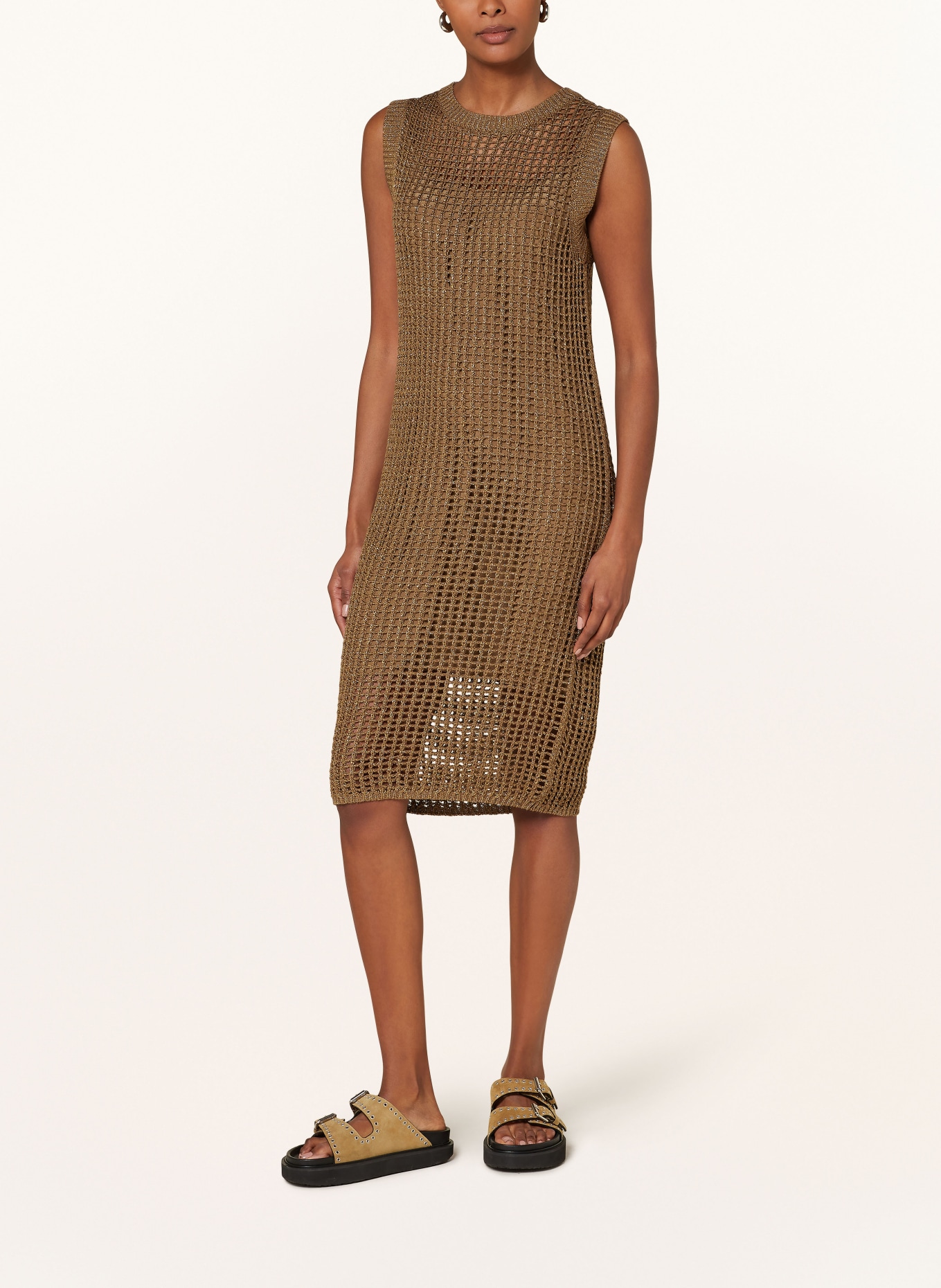LUISA CERANO Knit dress with glitter thread, Color: OLIVE (Image 2)