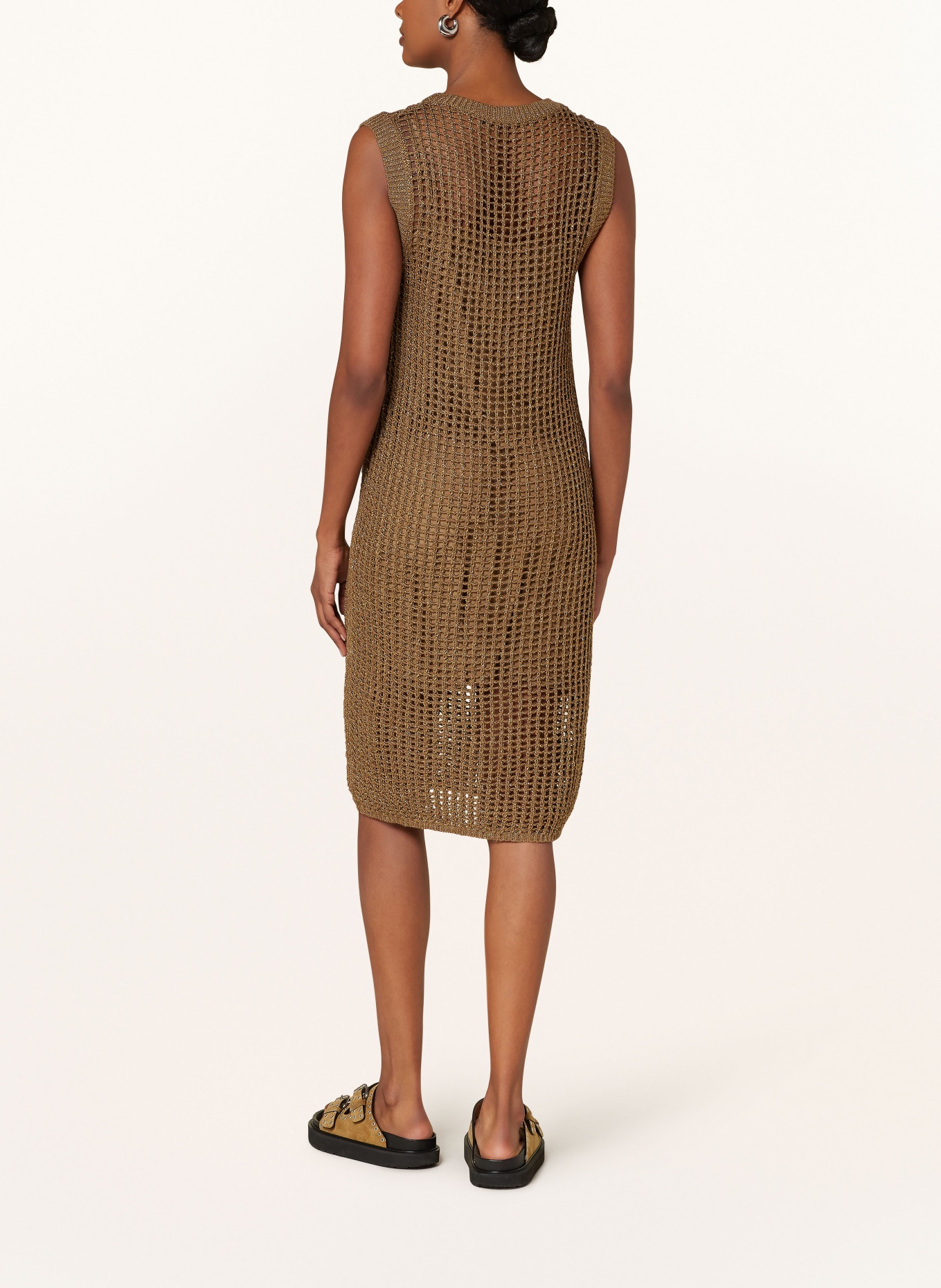 LUISA CERANO Knit dress with glitter thread, Color: OLIVE (Image 3)