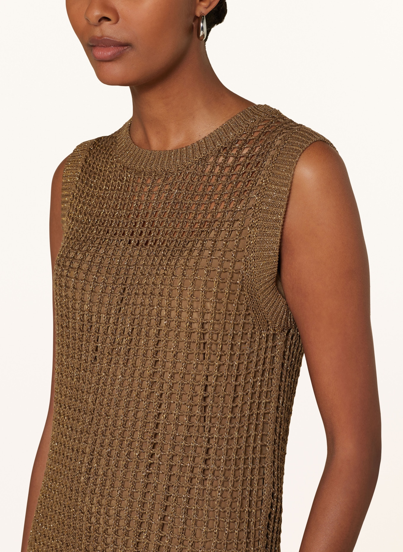 LUISA CERANO Knit dress with glitter thread, Color: OLIVE (Image 4)