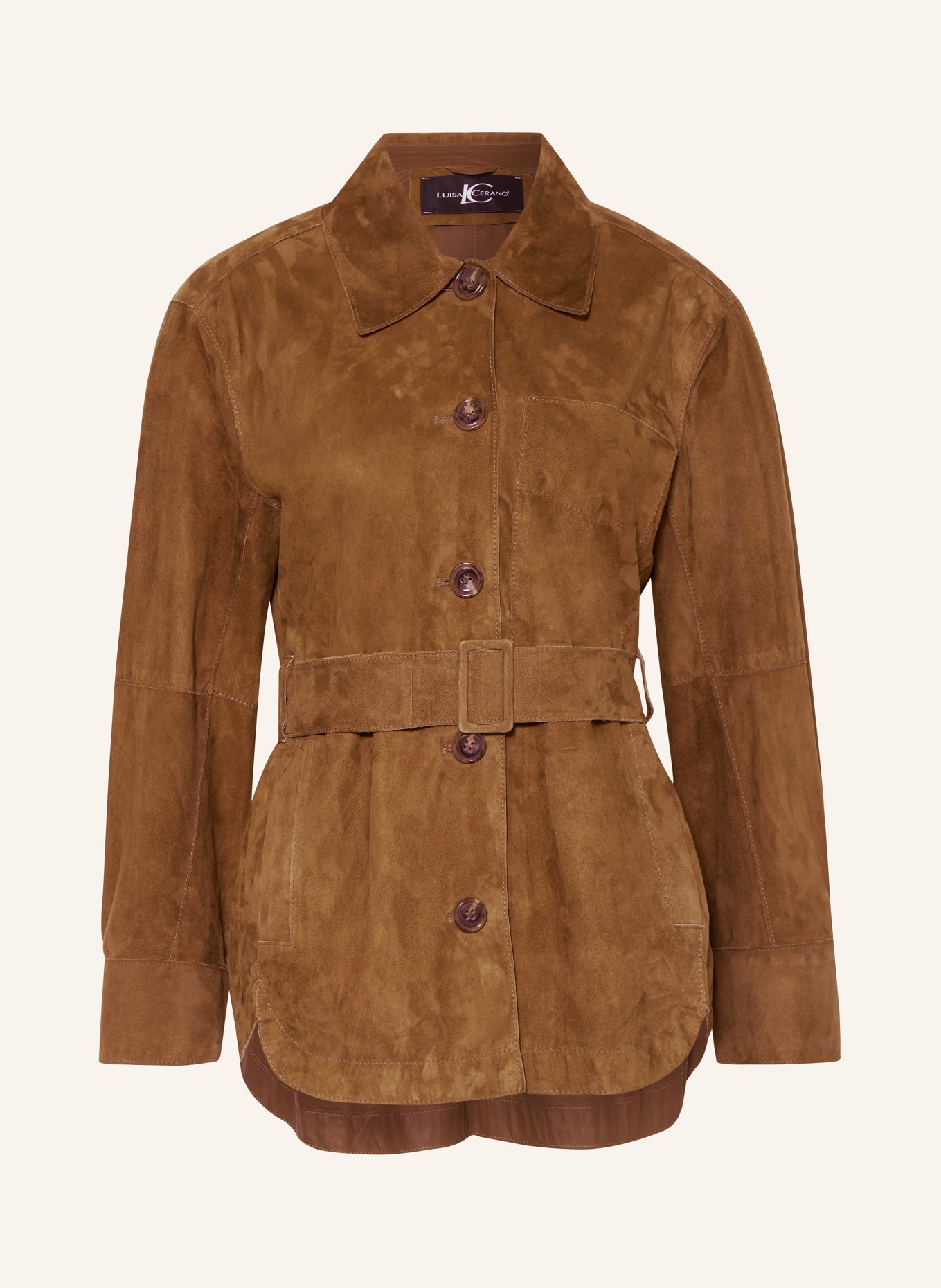 LUISA CERANO Leather jacket, Color: KHAKI (Image 1)