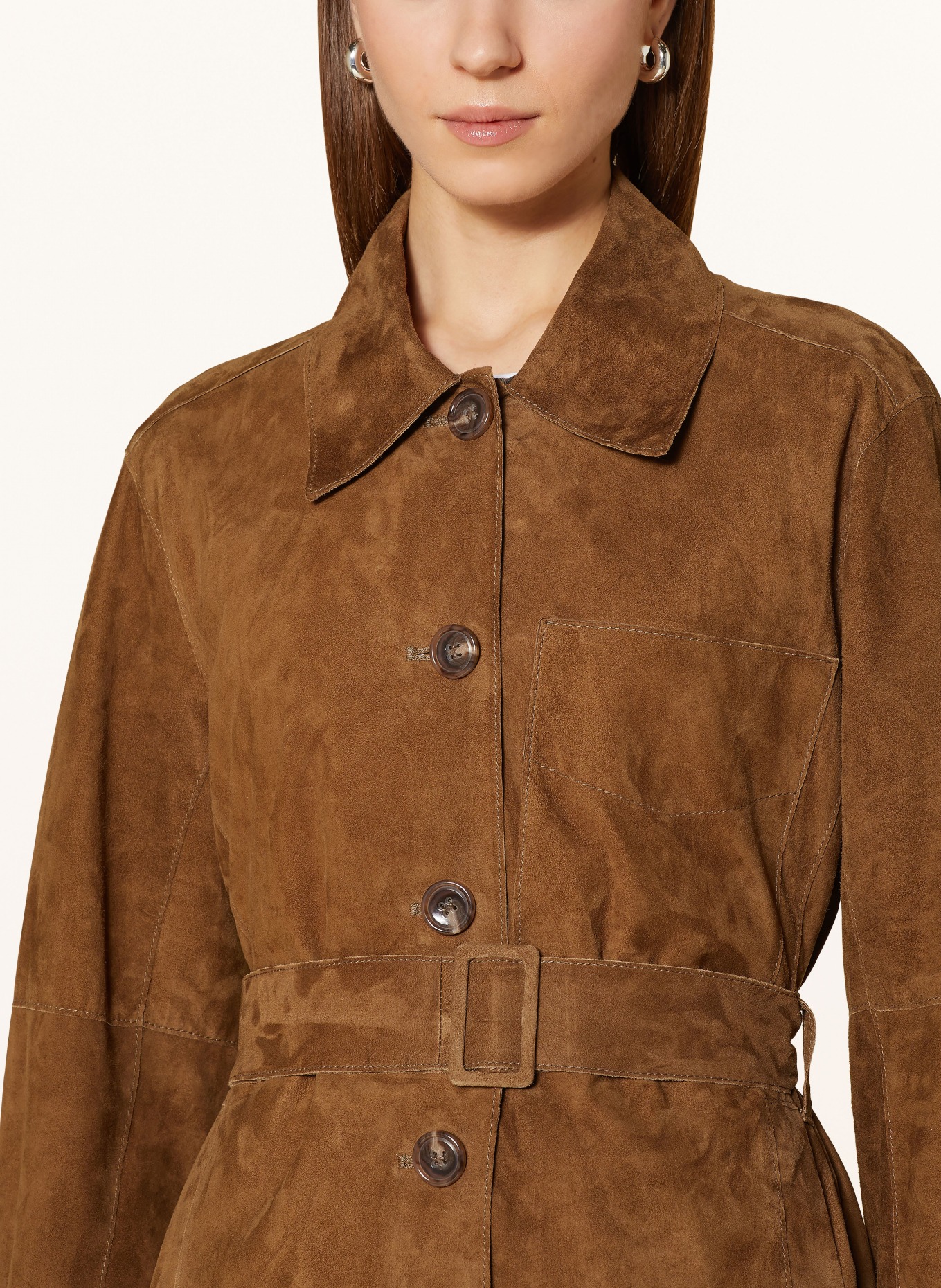 LUISA CERANO Leather jacket, Color: KHAKI (Image 4)