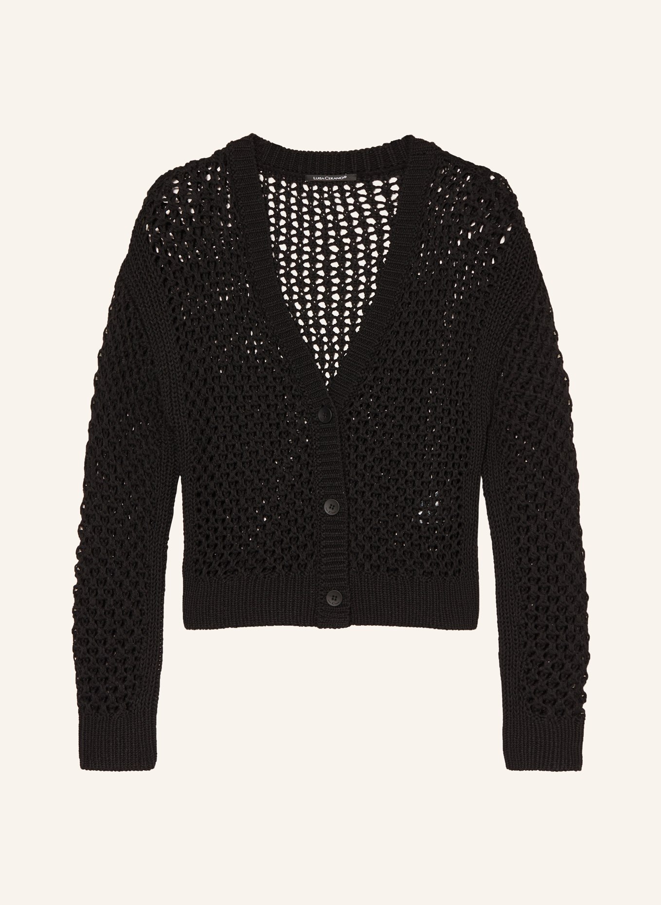 LUISA CERANO Cardigan with linen, Color: BLACK (Image 1)