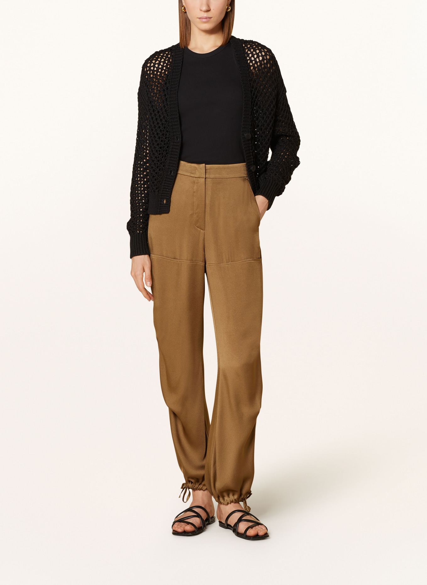 LUISA CERANO Satin trousers, Color: KHAKI (Image 2)