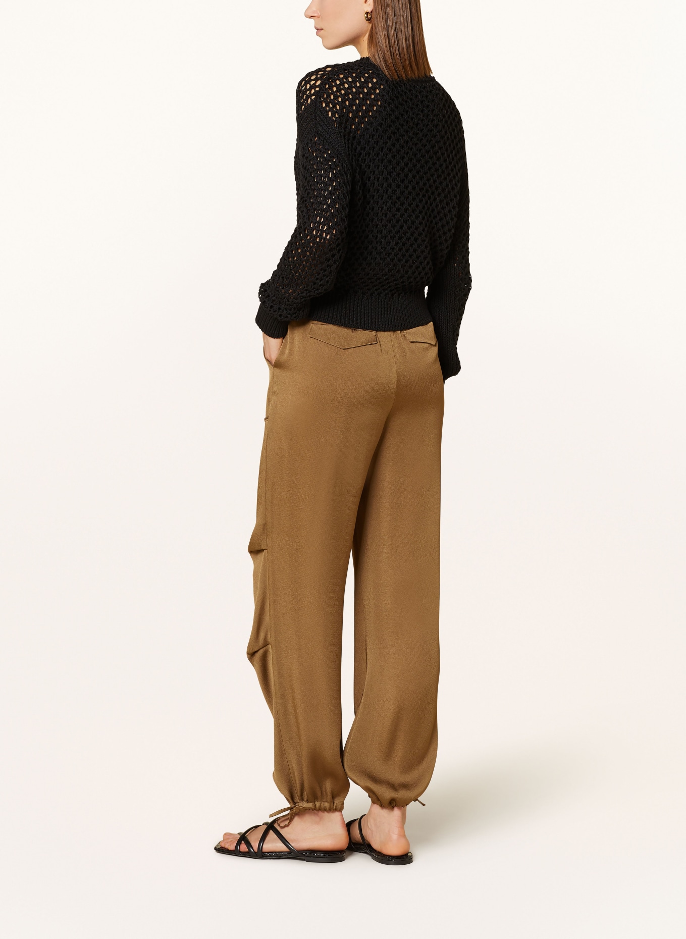 LUISA CERANO Satin trousers, Color: KHAKI (Image 3)