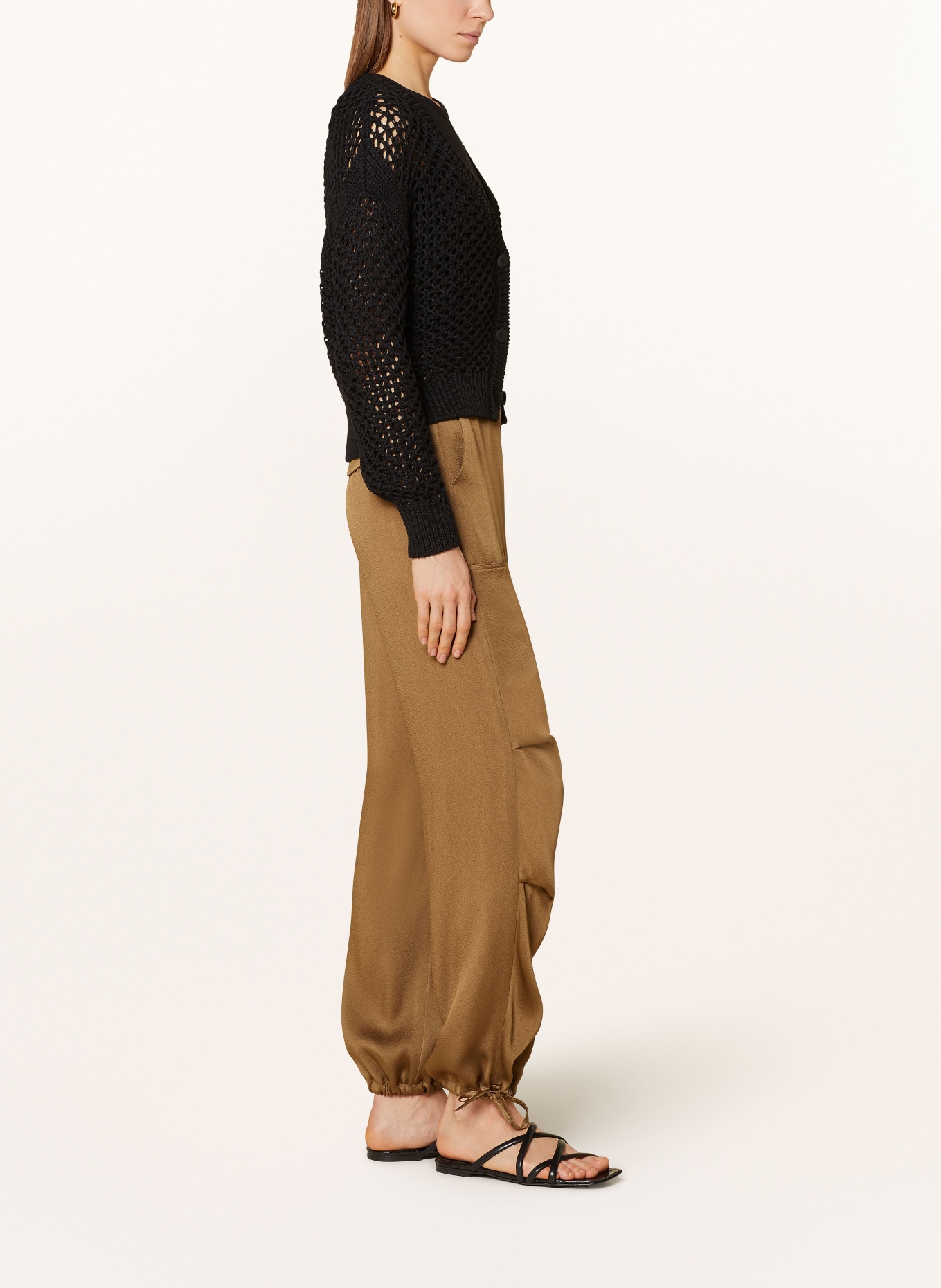 LUISA CERANO Spodnie satynowe, Kolor: KHAKI (Obrazek 4)