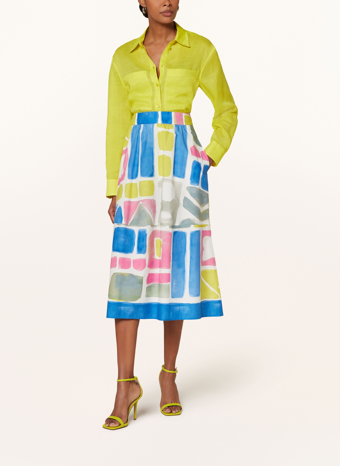 LUISA CERANO Skirt, Color: WHITE/ PINK/ BLUE (Image 2)