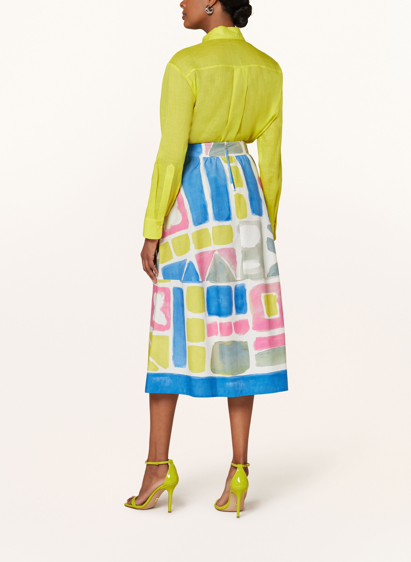 LUISA CERANO Skirt, Color: WHITE/ PINK/ BLUE (Image 3)