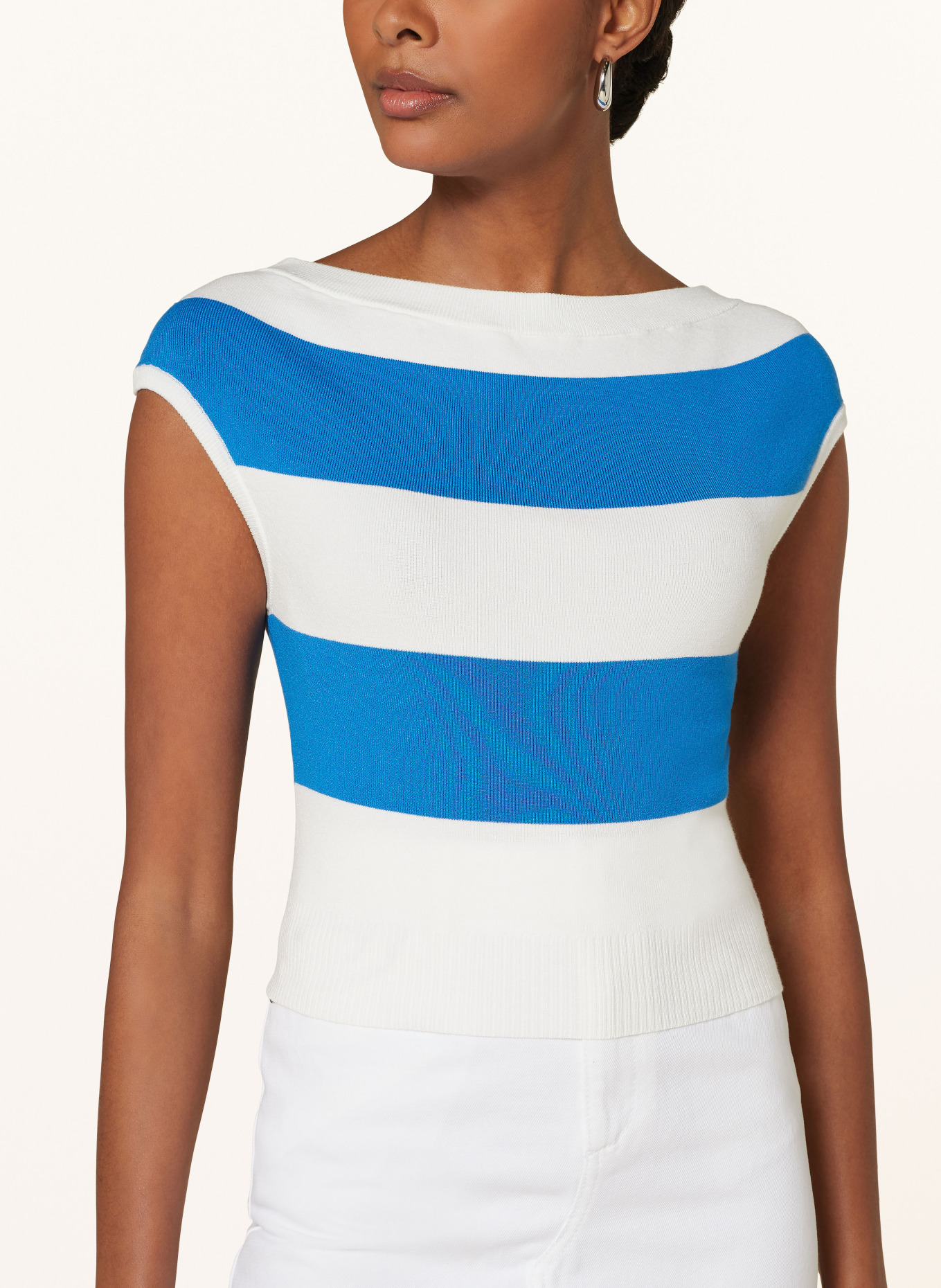 LUISA CERANO Sweater vest, Color: WHITE/ BLUE (Image 4)