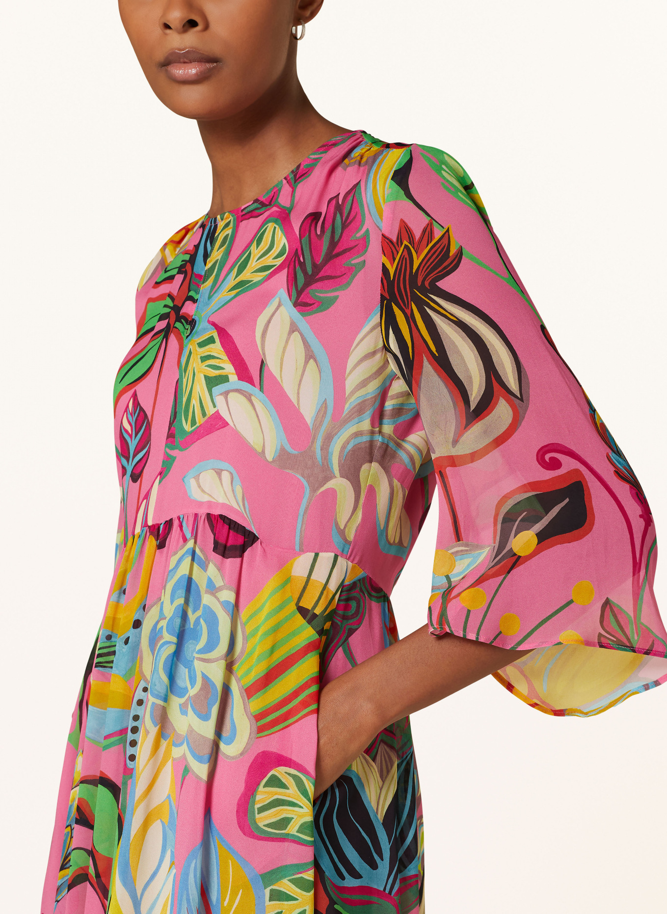 LUISA CERANO Kleid mit 3/4-Arm, Farbe: PINK/ BLAU/ GELB (Bild 4)
