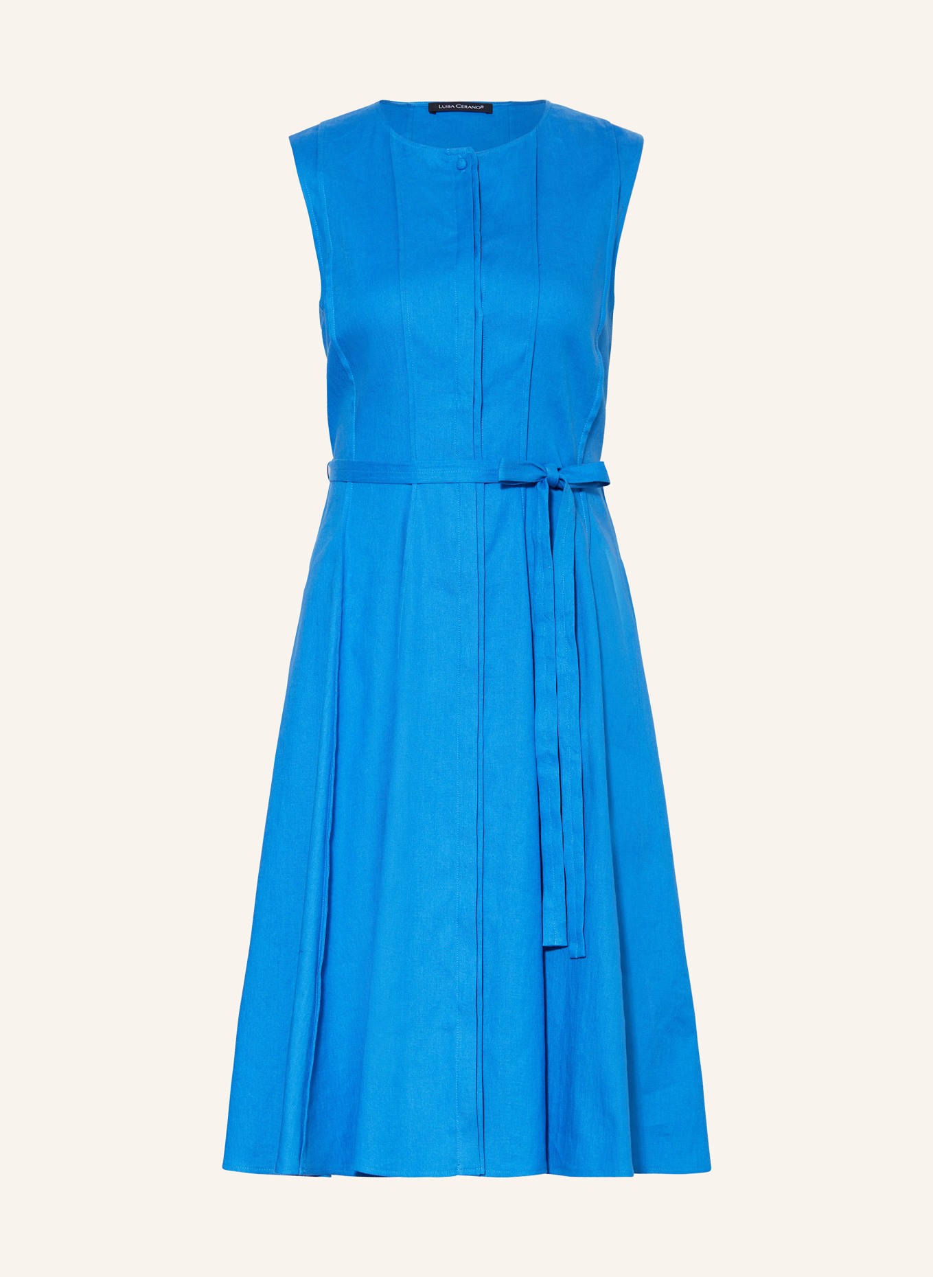 LUISA CERANO Dress with linen, Color: BLUE (Image 1)