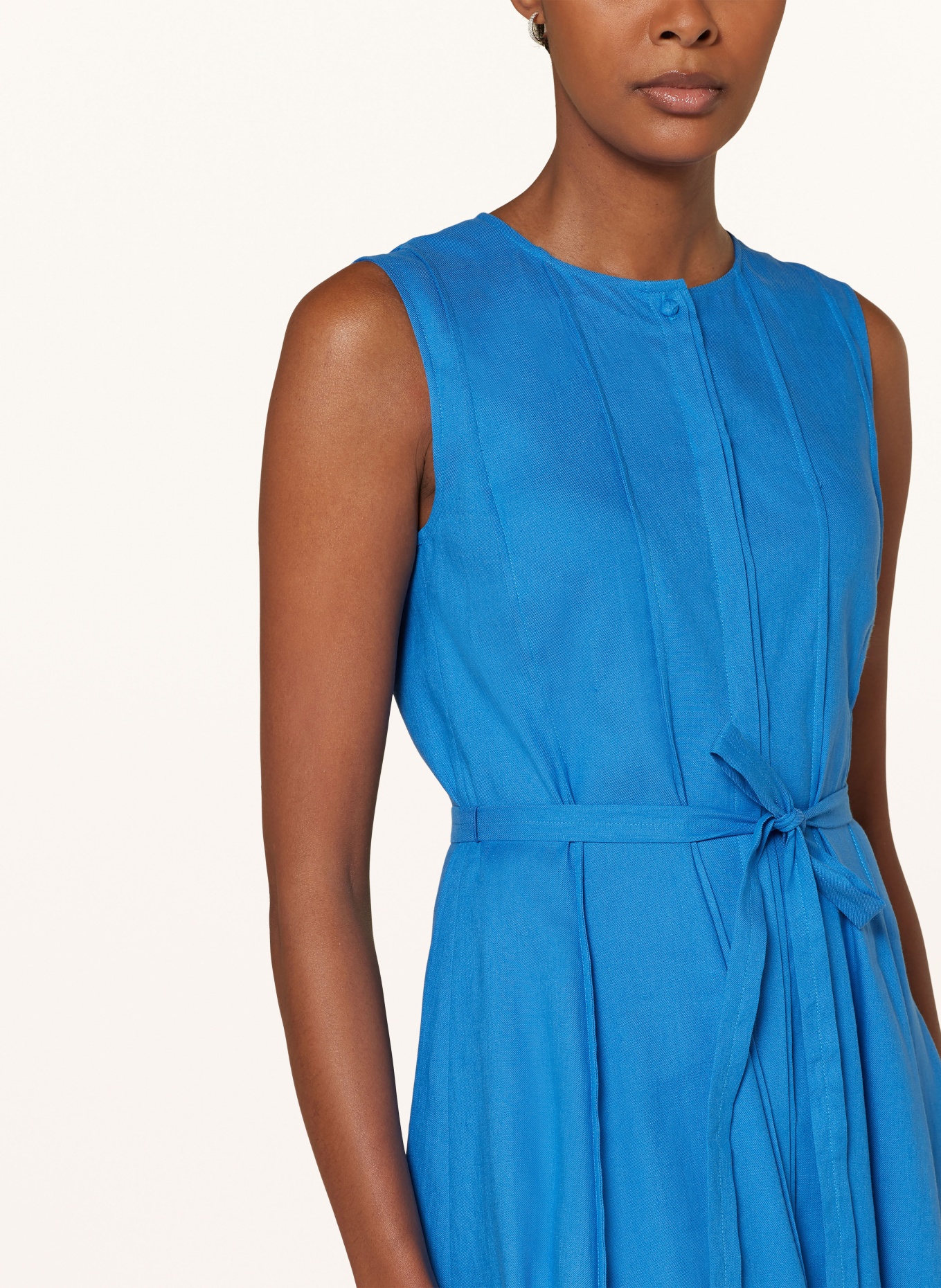 LUISA CERANO Dress with linen, Color: BLUE (Image 4)