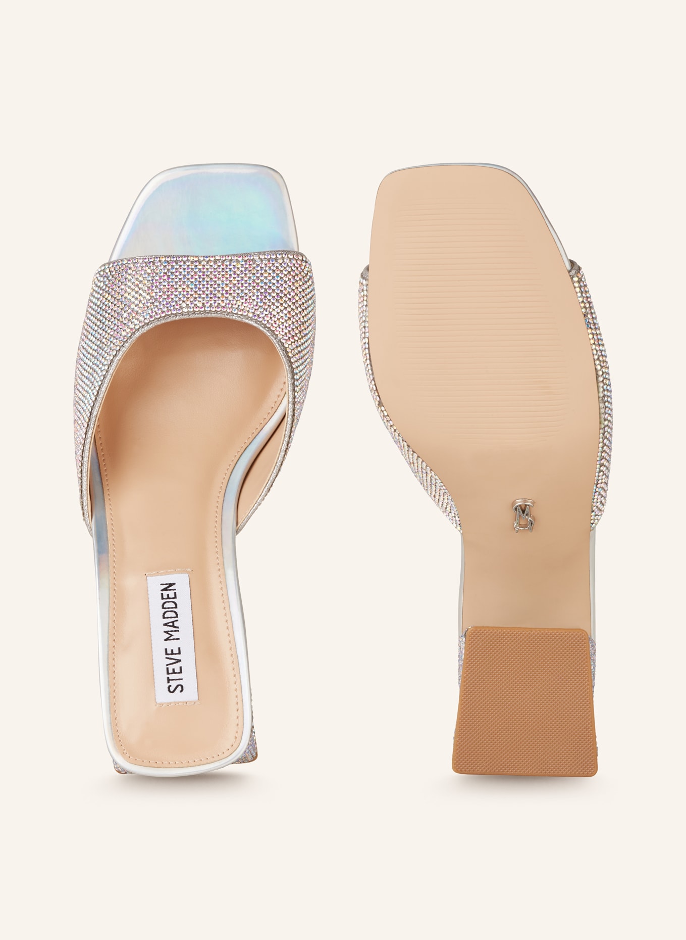STEVE MADDEN Mules GLOWING-R with decorative gems, Color: SILVER (Image 5)