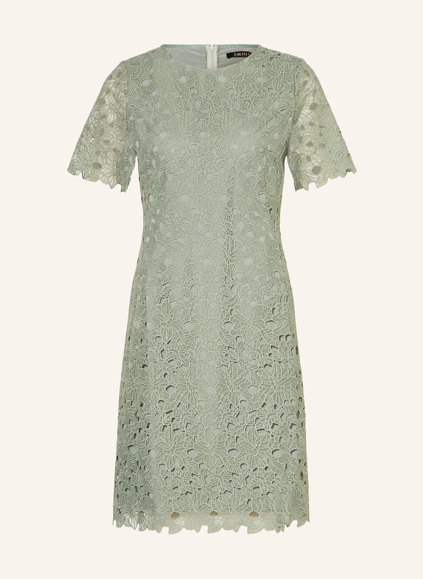 SWING Cocktail dress with lace, Color: LIGHT GREEN (Image 1)