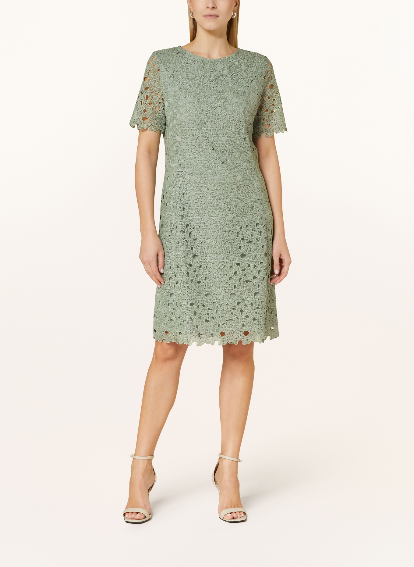 SWING Cocktail dress with lace, Color: LIGHT GREEN (Image 2)