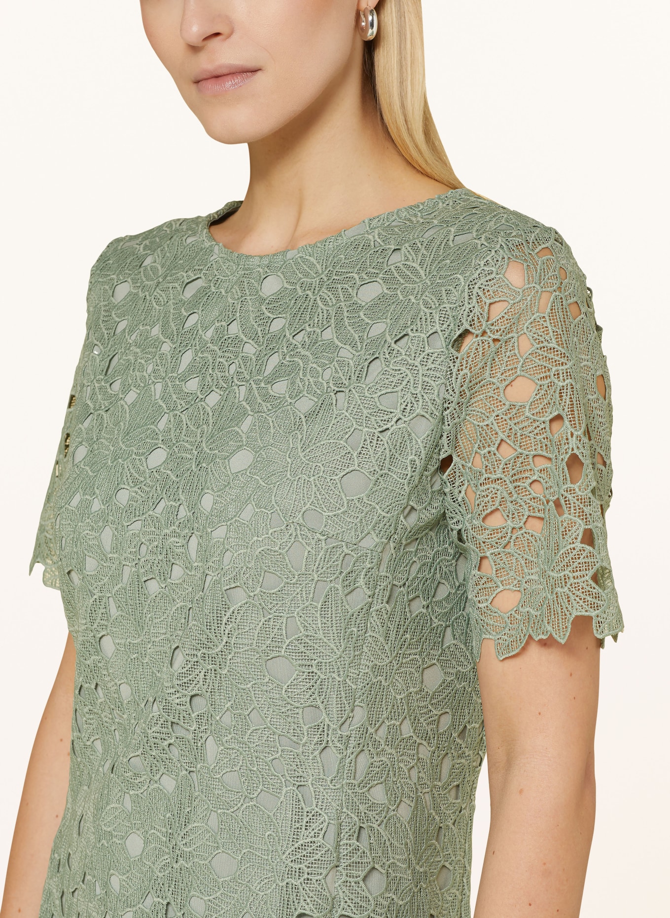 SWING Cocktail dress with lace, Color: LIGHT GREEN (Image 4)
