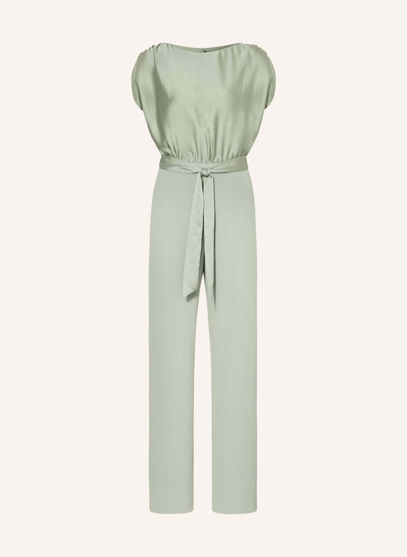 SWING Jumpsuit in mixed materials, Color: LIGHT GREEN (Image 1)