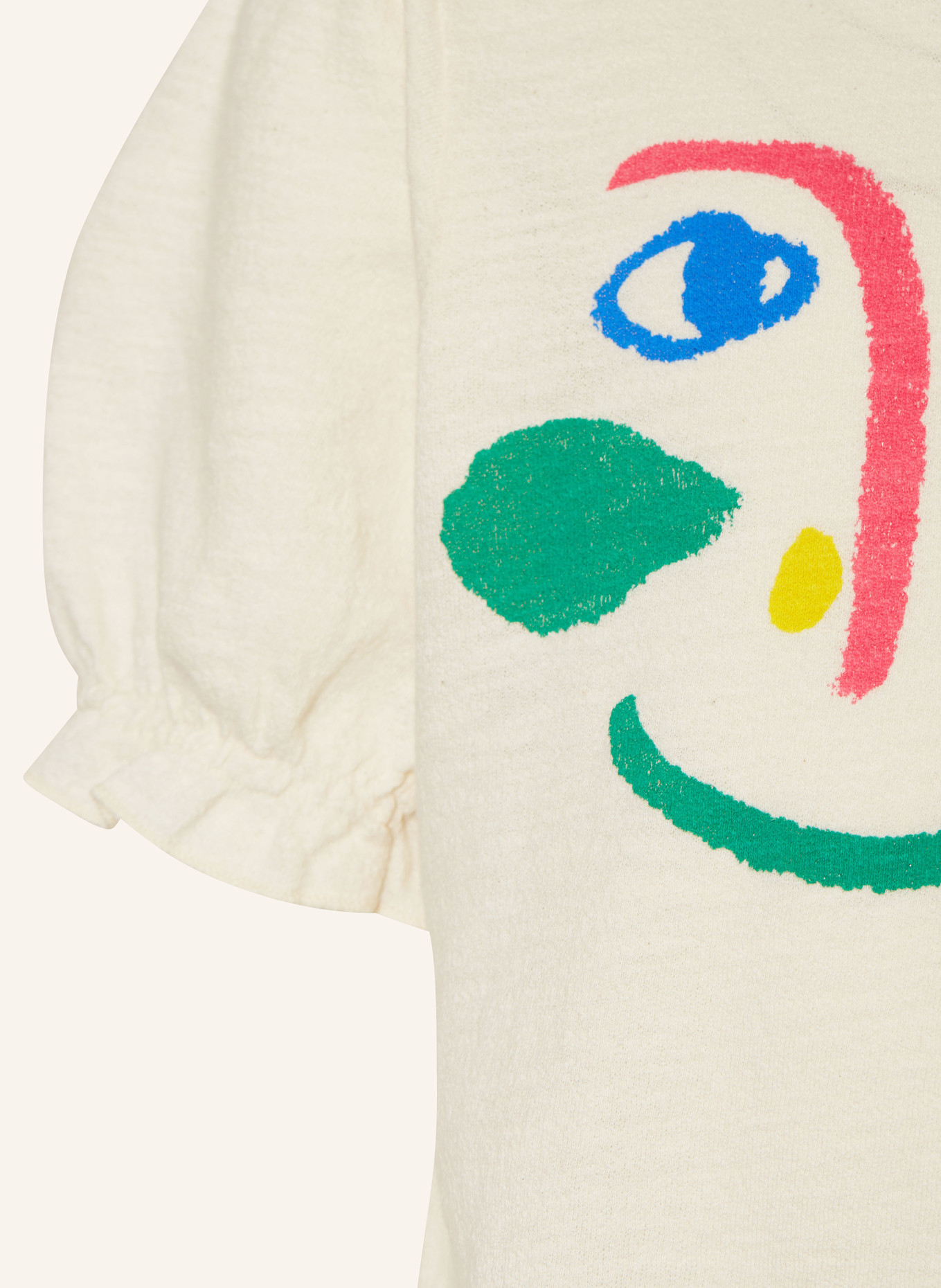 BOBO CHOSES T-shirt SMILING MASK, Kolor: KREMOWY/ NIEBIESKI/ ZIELONY (Obrazek 3)