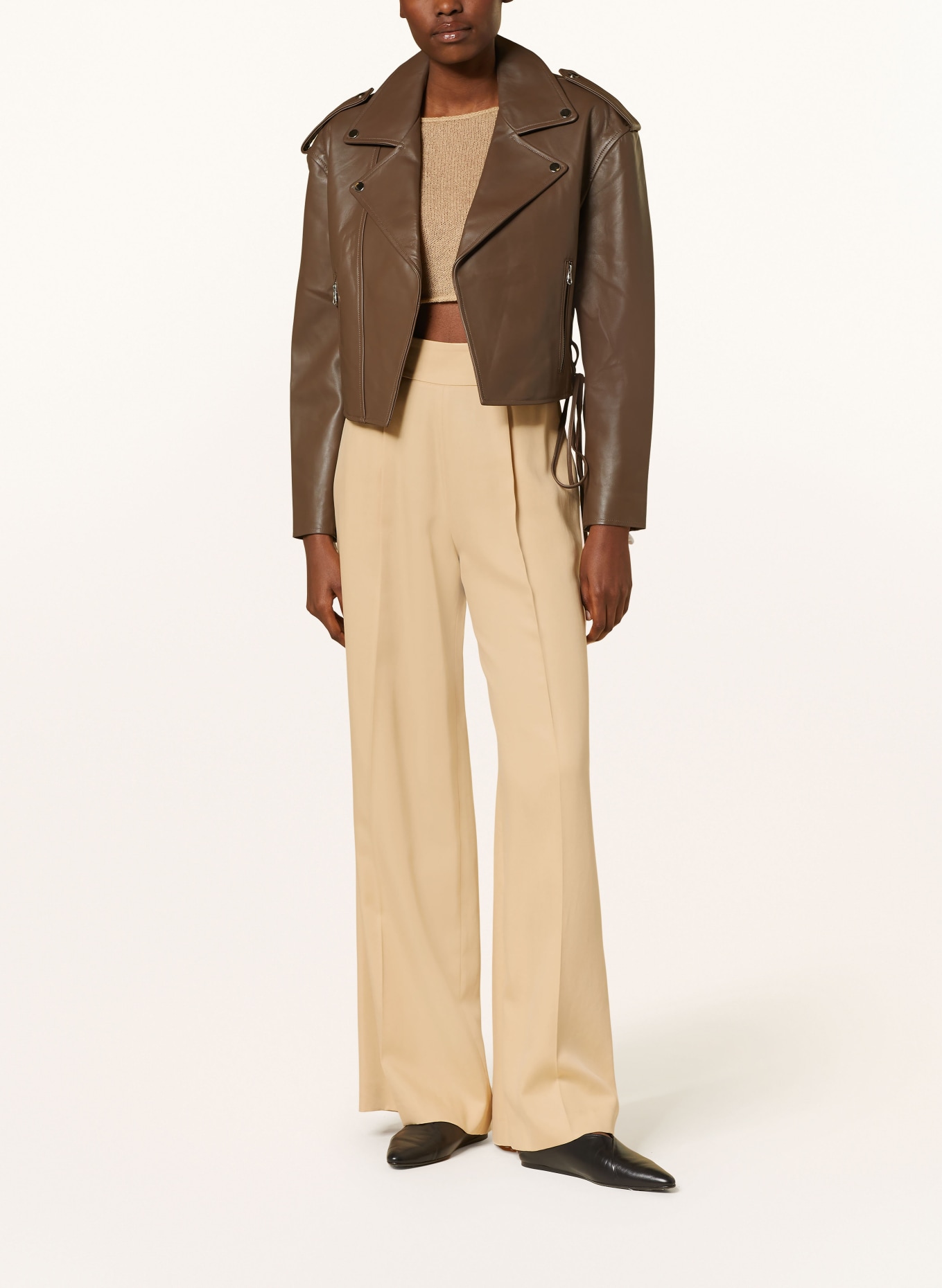 MEOTINE Leather jacket ROSE, Color: DARK BROWN (Image 2)