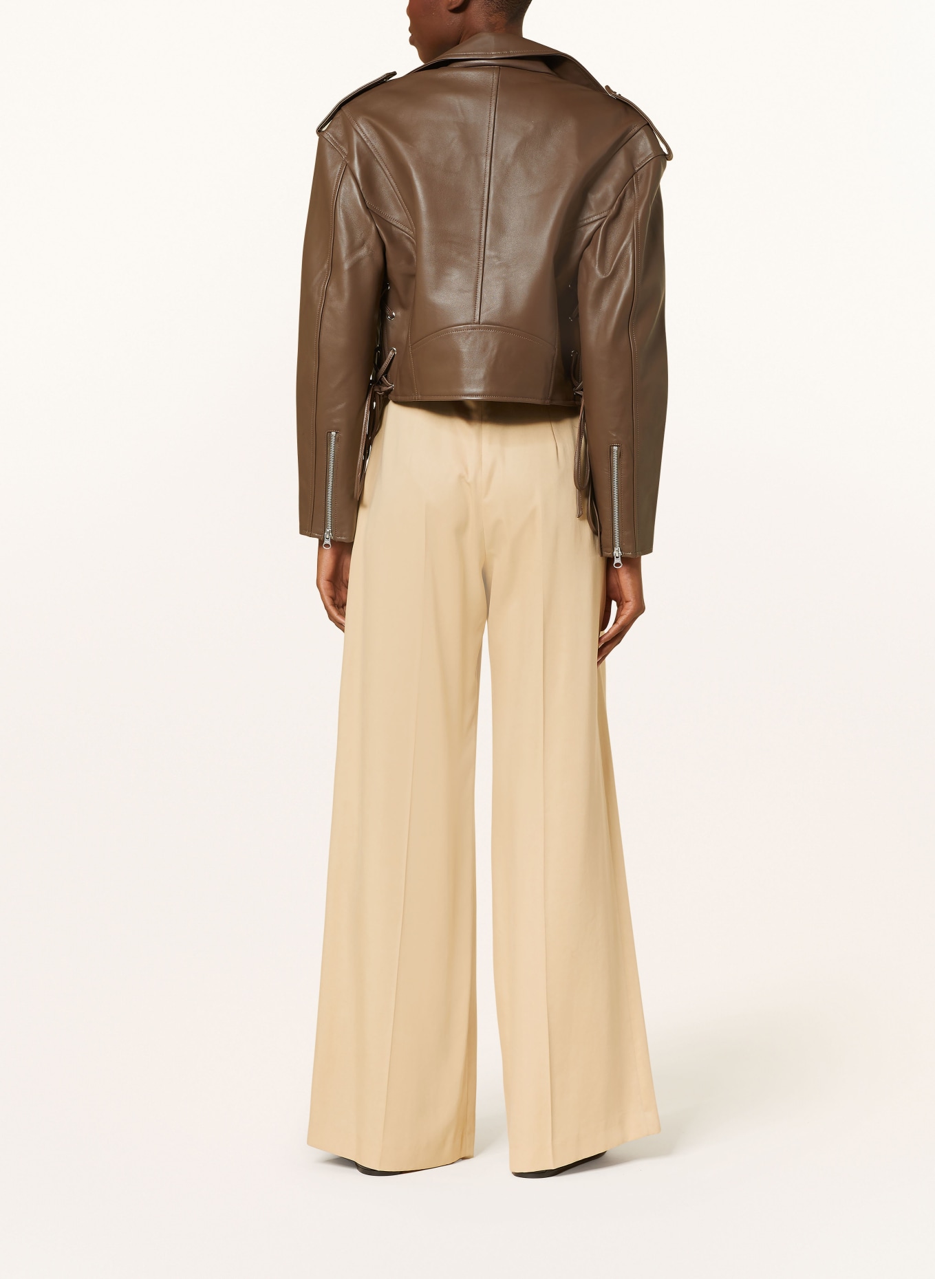 MEOTINE Leather jacket ROSE, Color: DARK BROWN (Image 3)