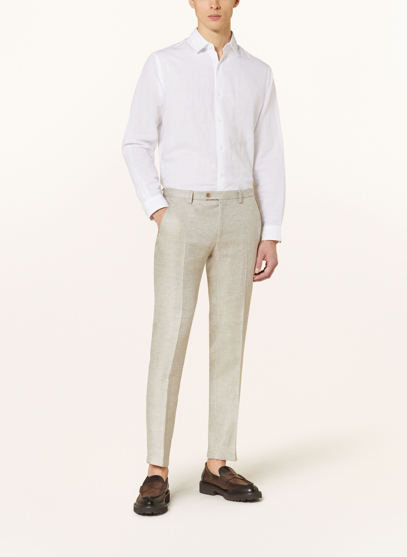 CG - CLUB of GENTS Suit trousers CG PACO slim fit with linen, Color: 21 beige hell (Image 3)