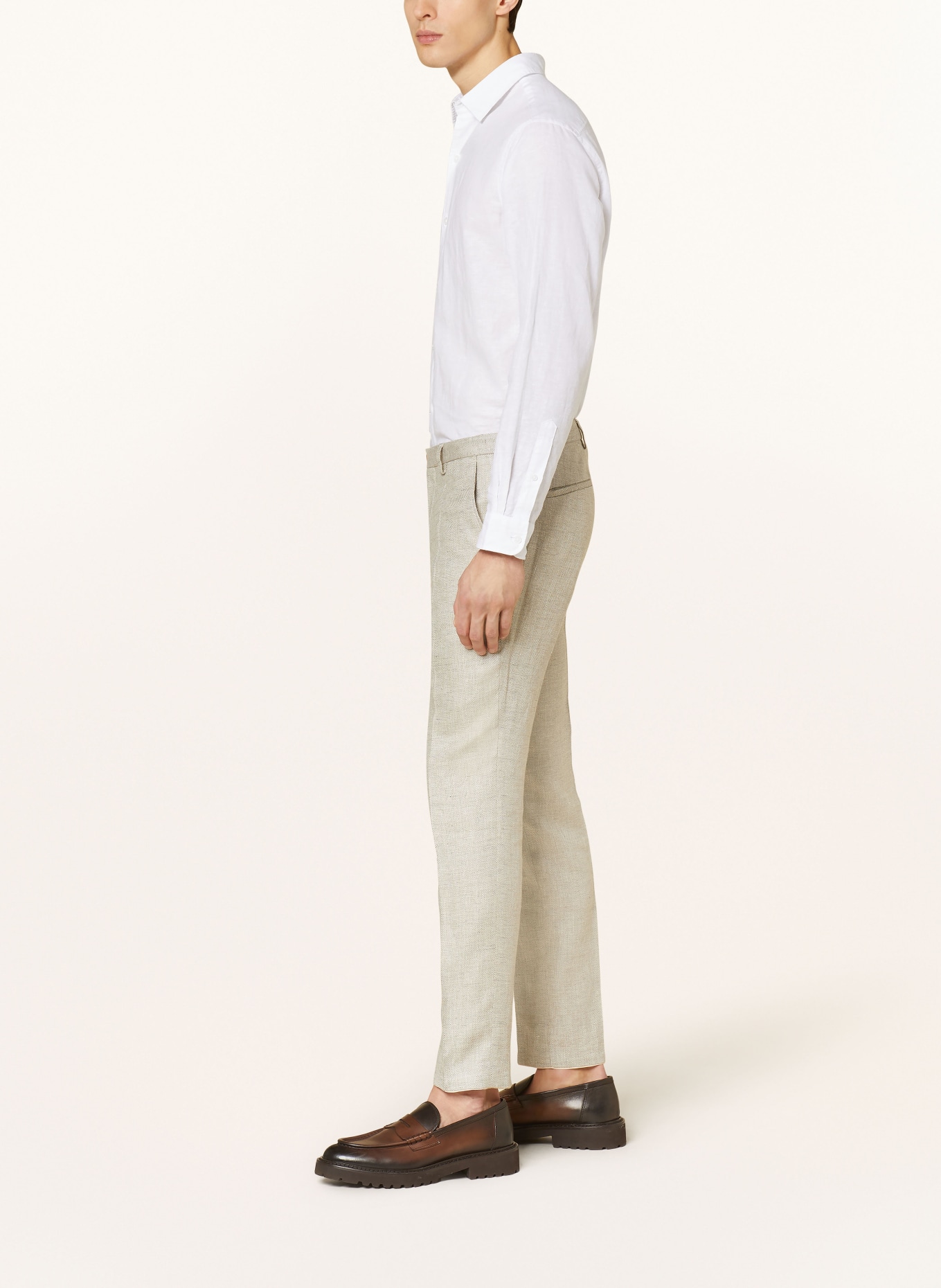 CG - CLUB of GENTS Suit trousers CG PACO slim fit with linen, Color: 21 beige hell (Image 5)