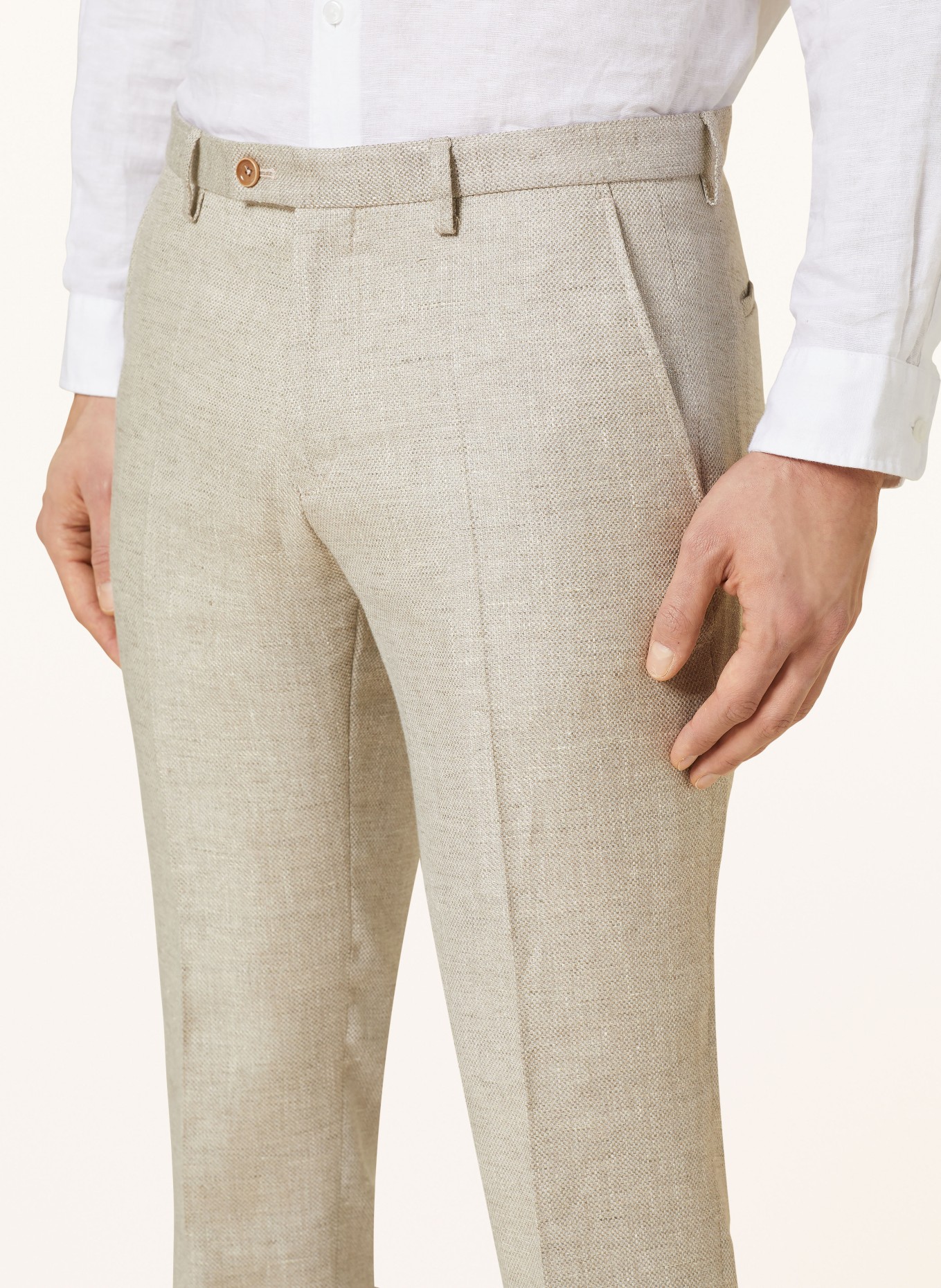 CG - CLUB of GENTS Suit trousers CG PACO slim fit with linen, Color: 21 beige hell (Image 6)