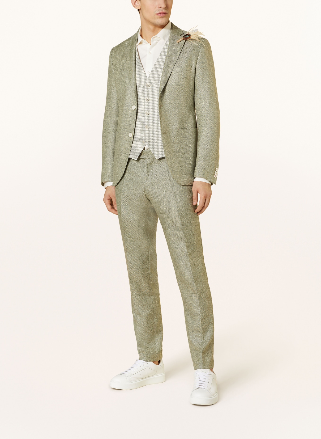 CG - CLUB of GENTS Suit trousers CG PACO slim fit with linen, Color: 52 gruen mittel (Image 2)