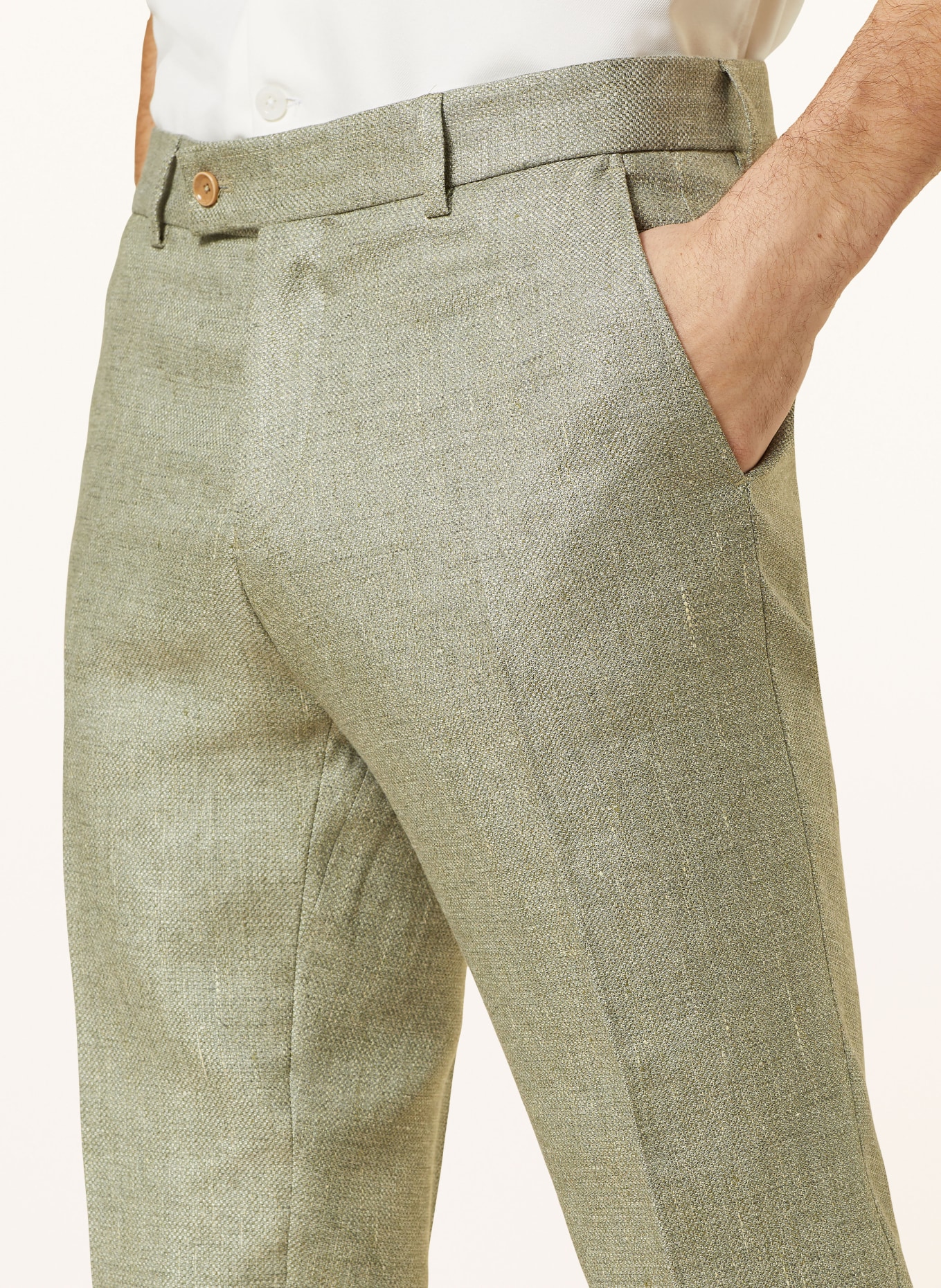 CG - CLUB of GENTS Suit trousers CG PACO slim fit with linen, Color: 52 gruen mittel (Image 6)