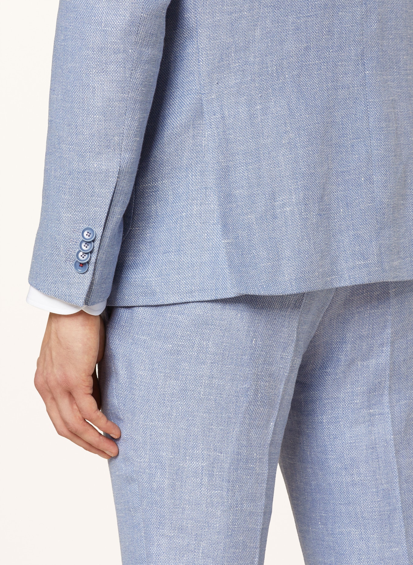 CG - CLUB of GENTS Suit jacket CG PERO slim fit with linen, Color: 61 BLAU HELL (Image 6)