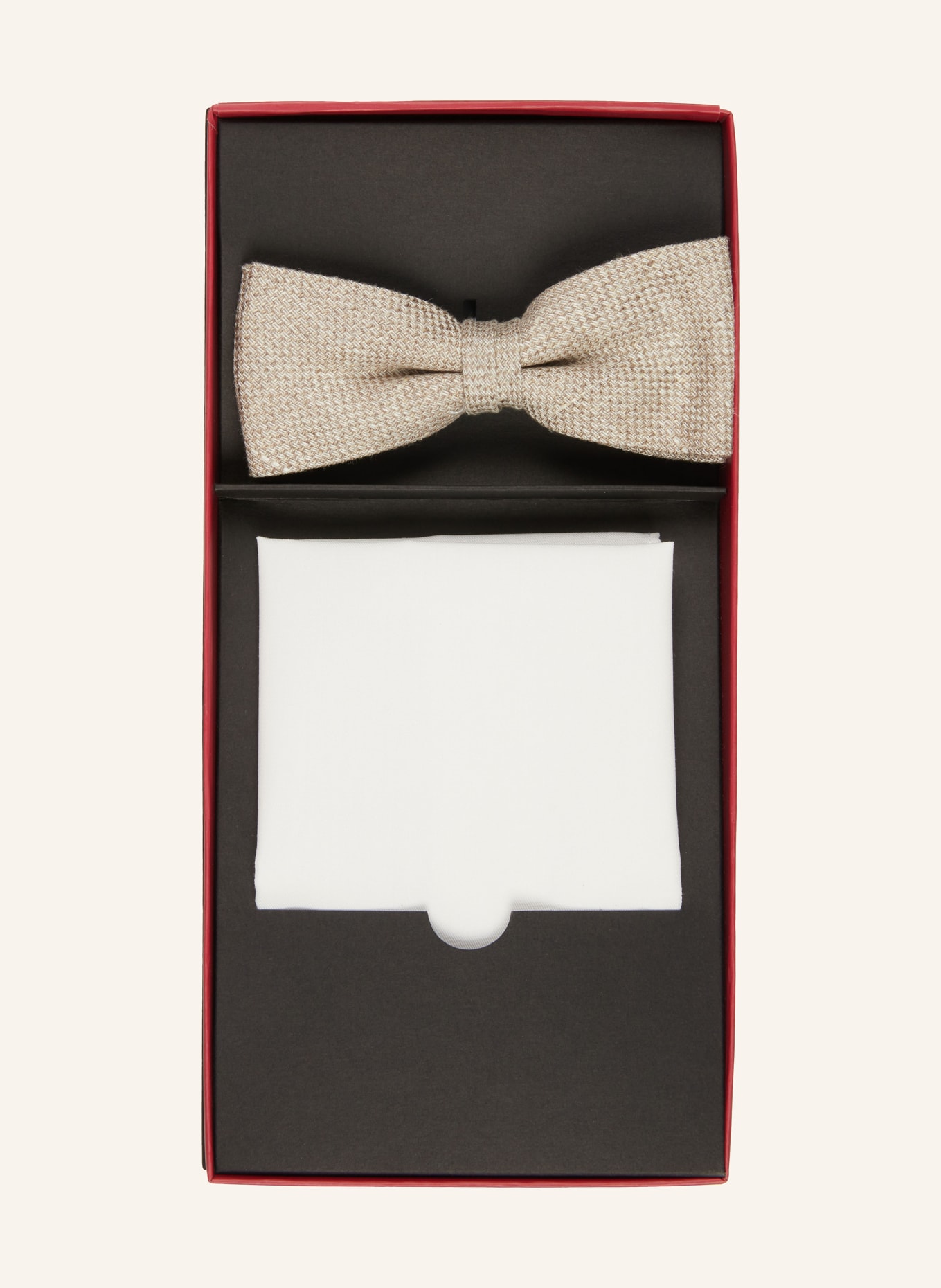 CG - CLUB of GENTS Set CG PIXTON: Bow tie and pocket square, Color: BEIGE/ WHITE (Image 5)