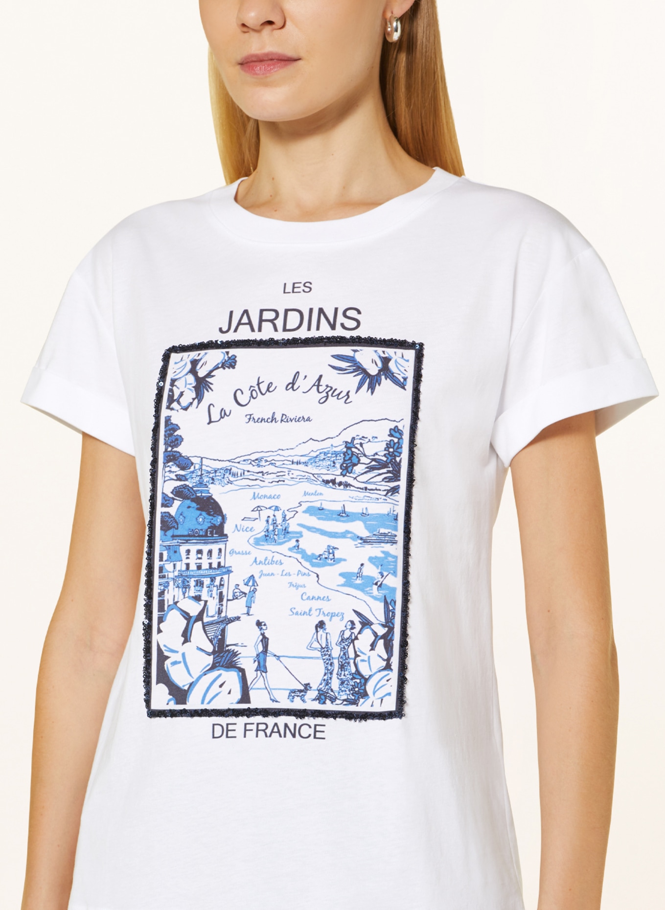 darling harbour T-shirt with sequins, Color: WEISS (Image 4)
