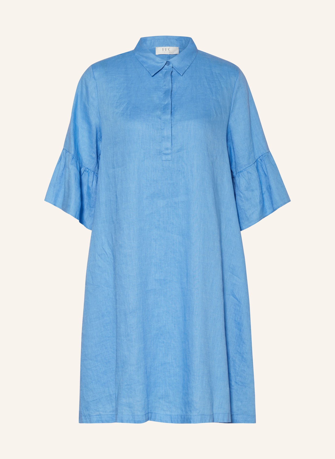 FFC Linen dress with 3/4 sleeves, Color: LIGHT BLUE (Image 1)