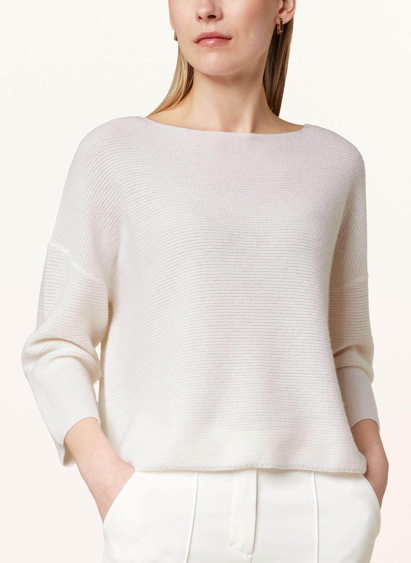 FFC Sweater with cashmere and 3/4 sleeves, Color: ECRU (Image 4)