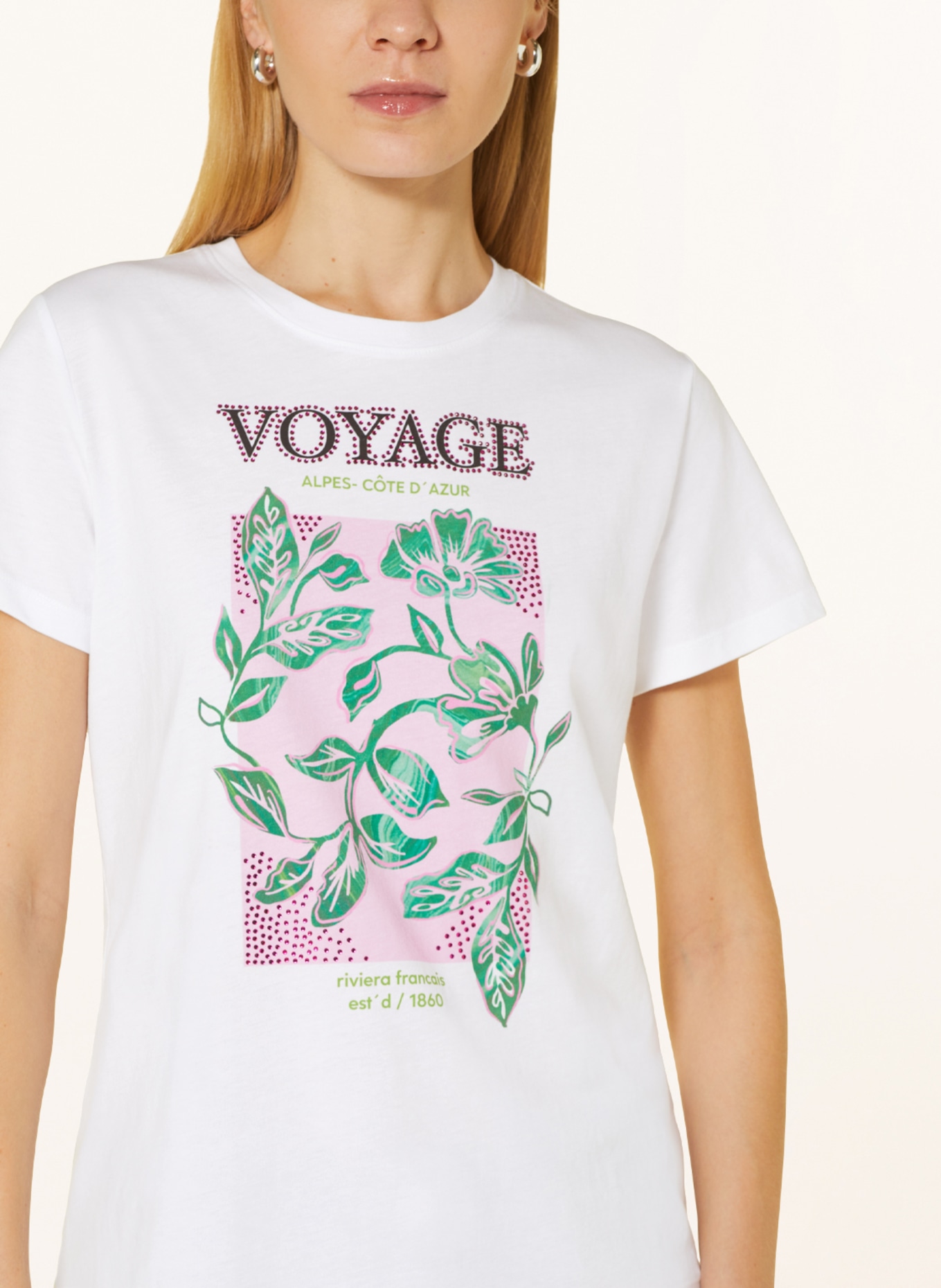 darling harbour T-shirt z obszyciem ozdobnymi kamykami, Kolor: WEISS (Obrazek 4)