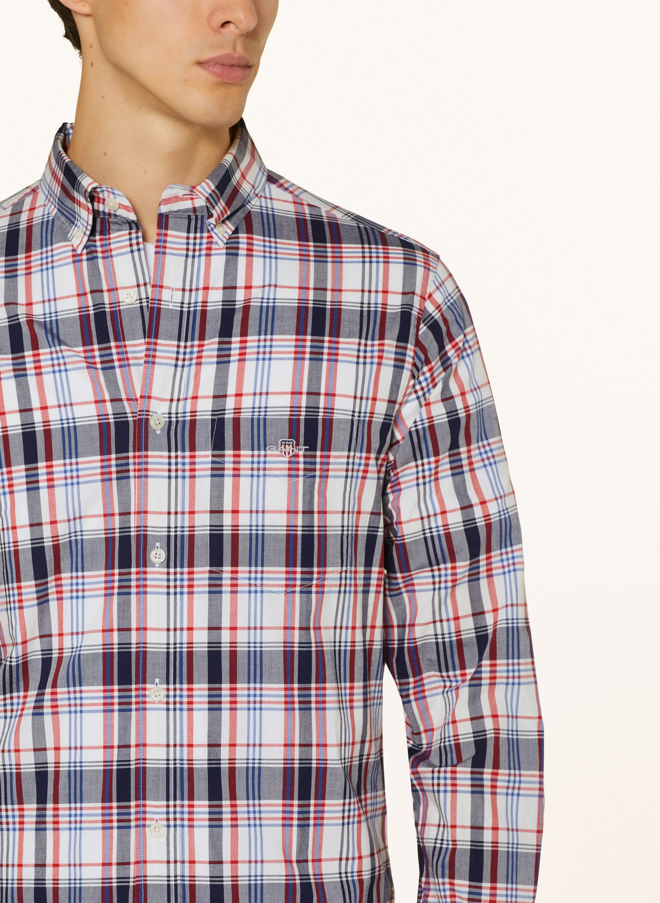 GANT Shirt regular fit, Color: WHITE/ DARK BLUE/ DARK RED (Image 4)