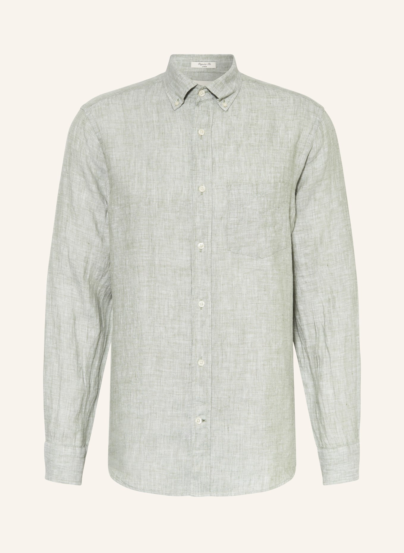 GANT Linen shirt regular fit, Color: LIGHT GREEN (Image 1)